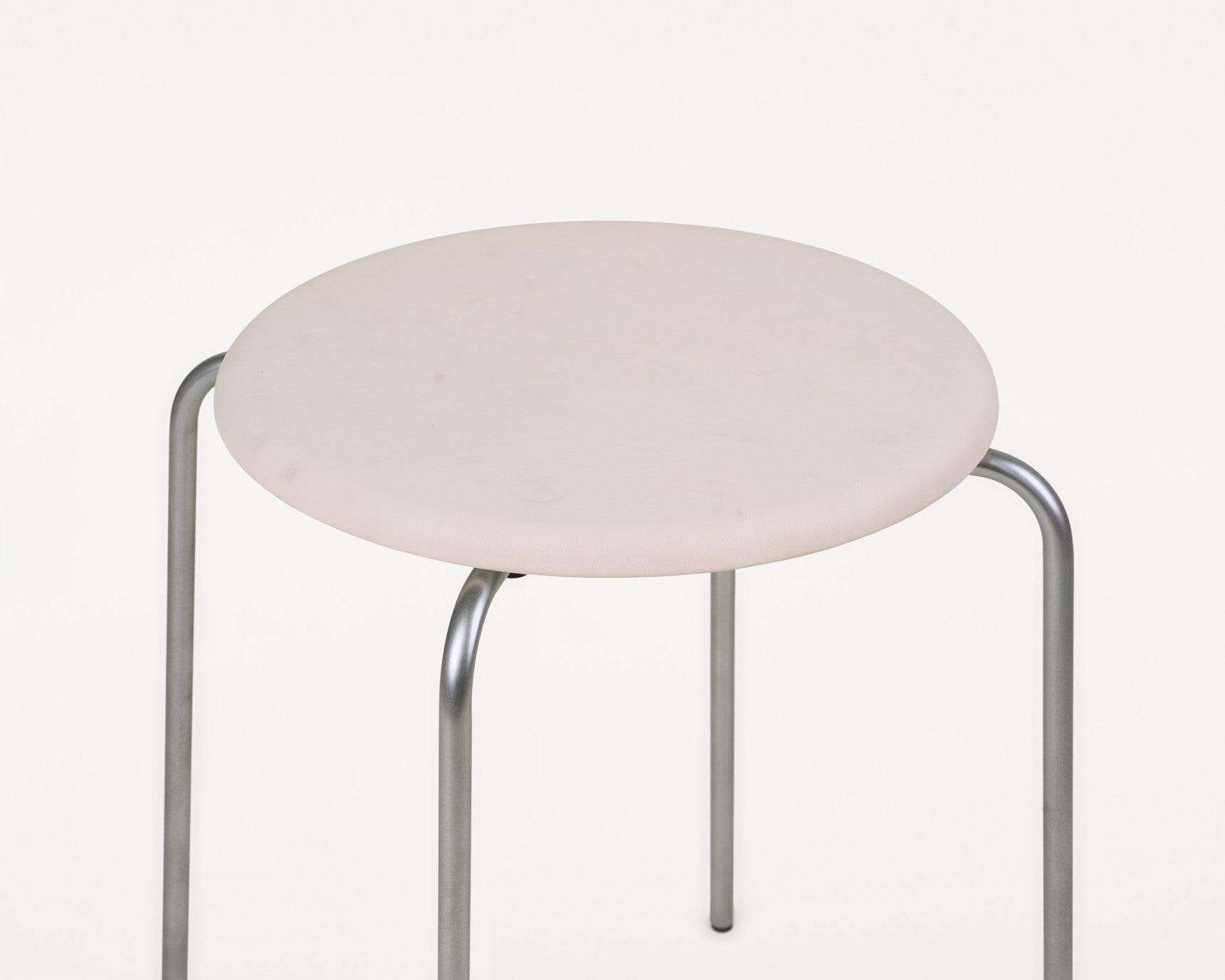 Petit Rond Stool | Stainless Steel / Natural Leather