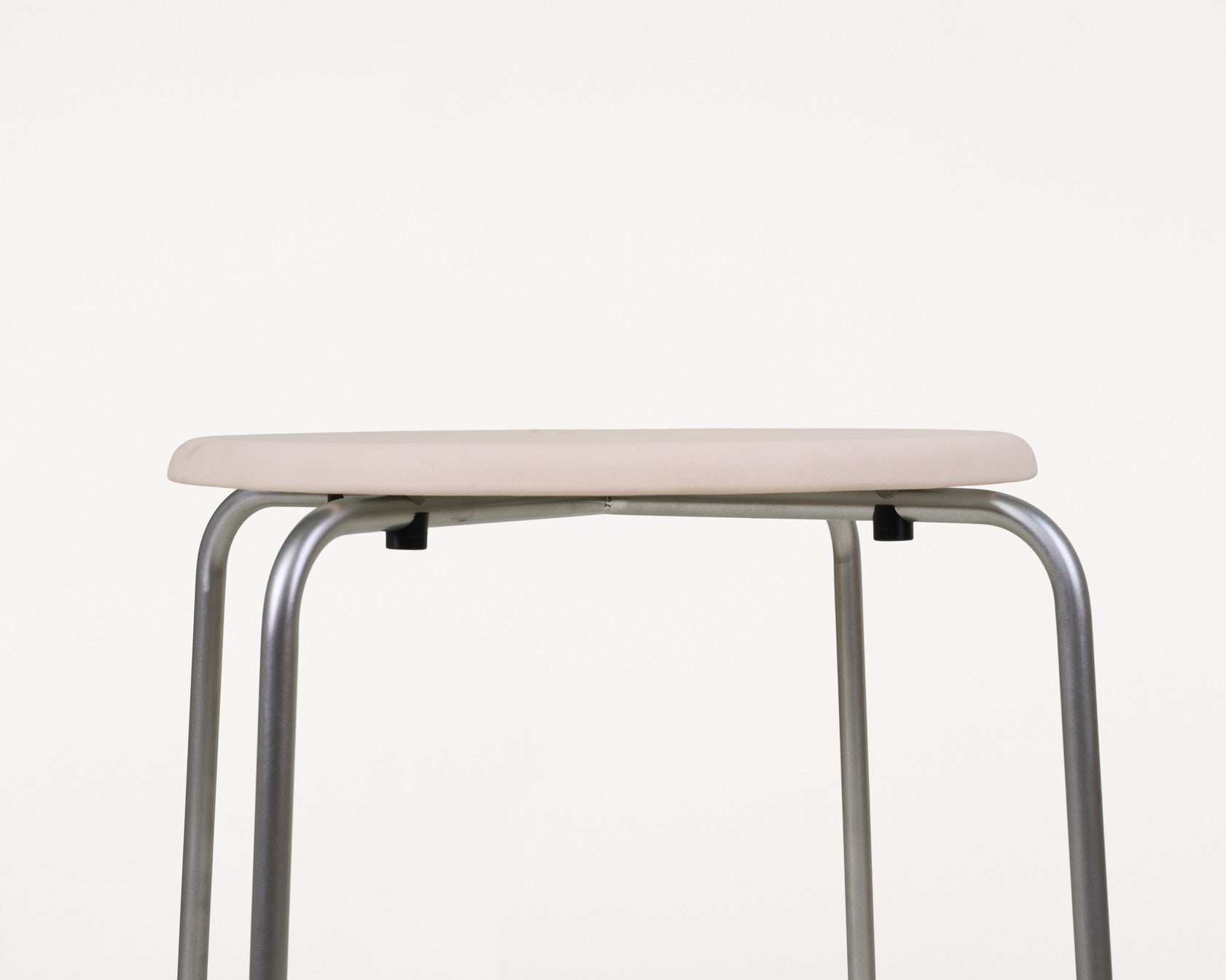 Petit Rond Stool | Stainless Steel / Natural Leather