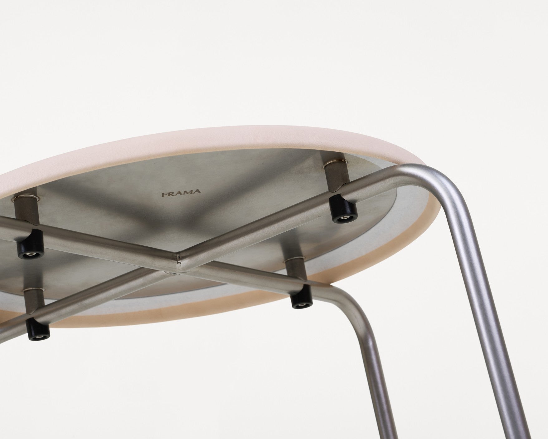 Petit Rond Stool | Stainless Steel / Natural Leather
