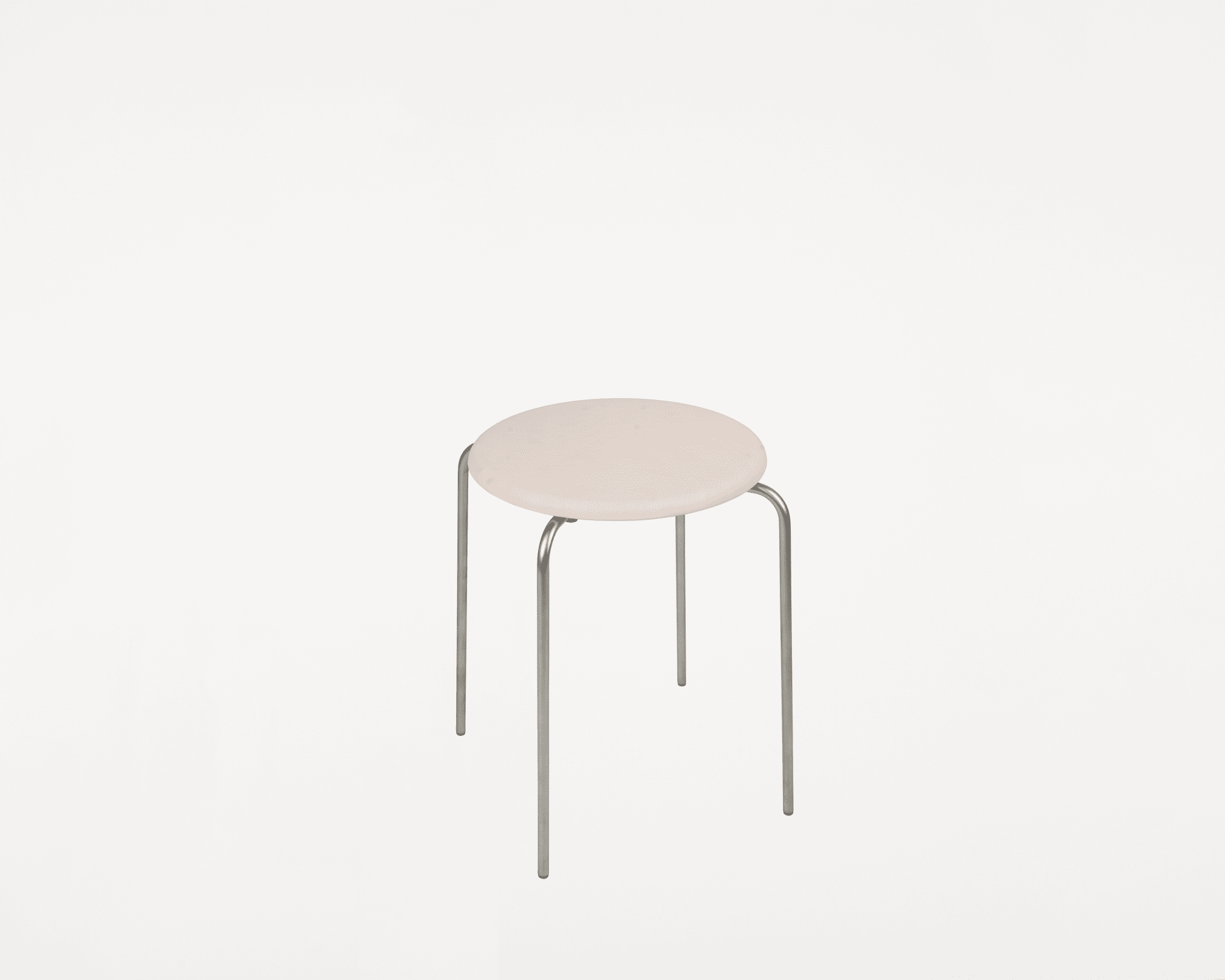 Petit Rond Stool | Stainless Steel / Natural Leather
