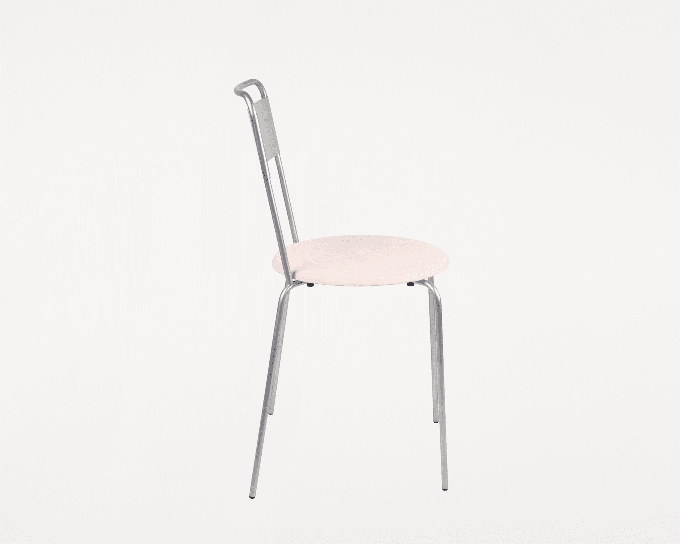 Petit Rond Chair | Stainless Steel / Natural Leather