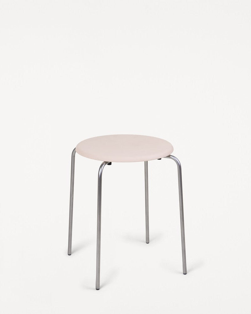 Petit Rond Stool | Stainless Steel / Natural Leather