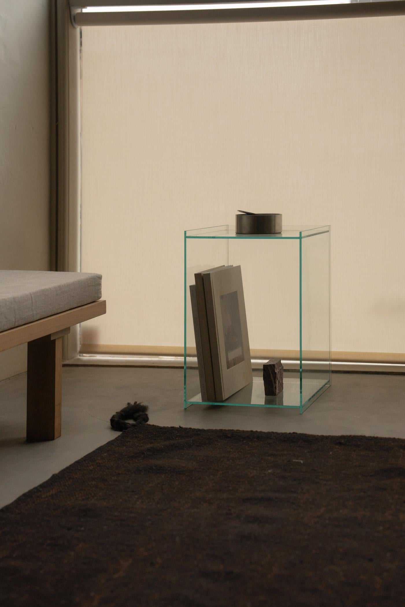 Rivet Box Table | Glass