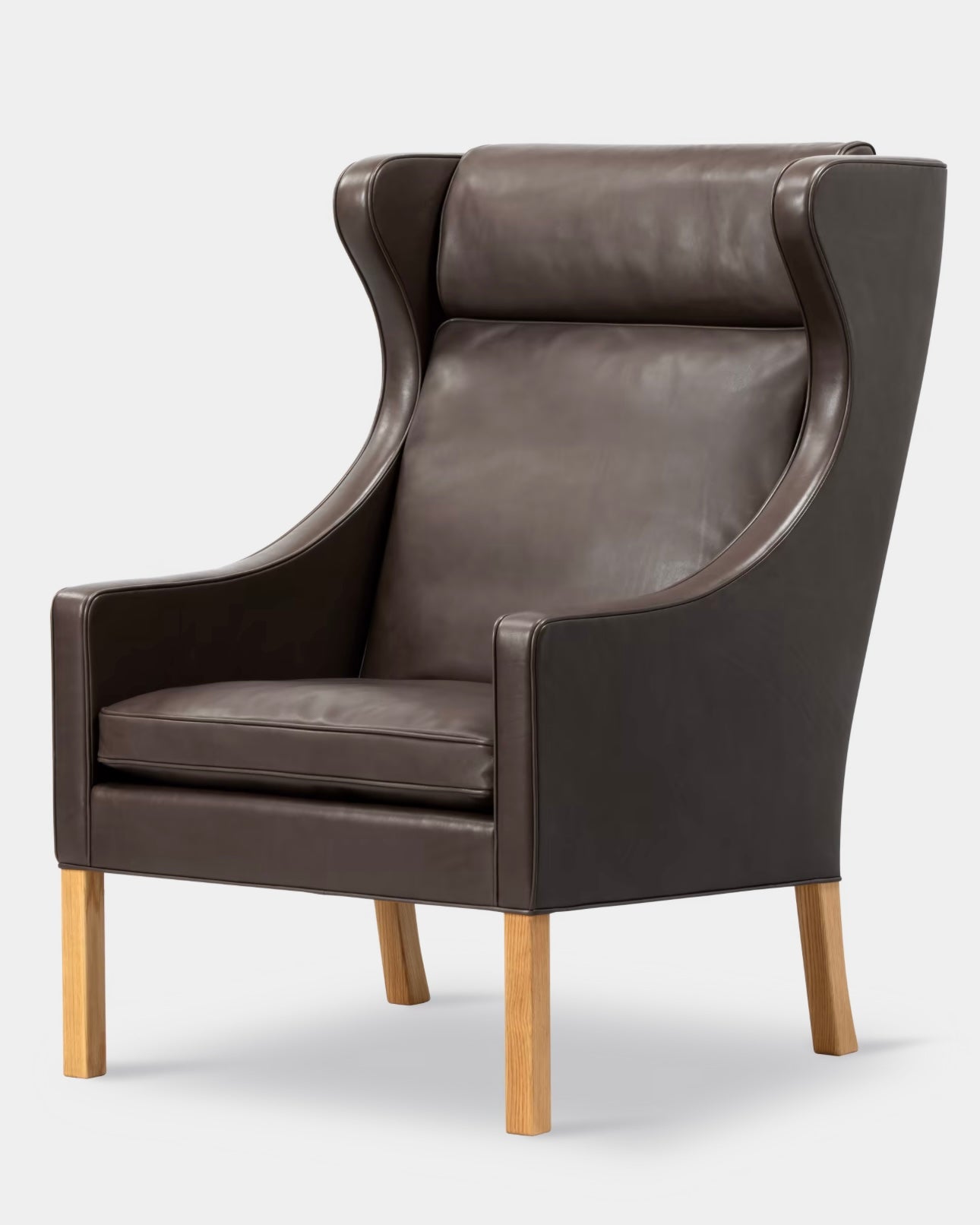 The Wing Chair | Mocca Leather and Oiled Oak