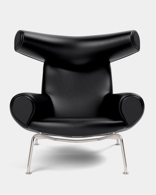 Ox Chair | Black Leather and Stainless Steel