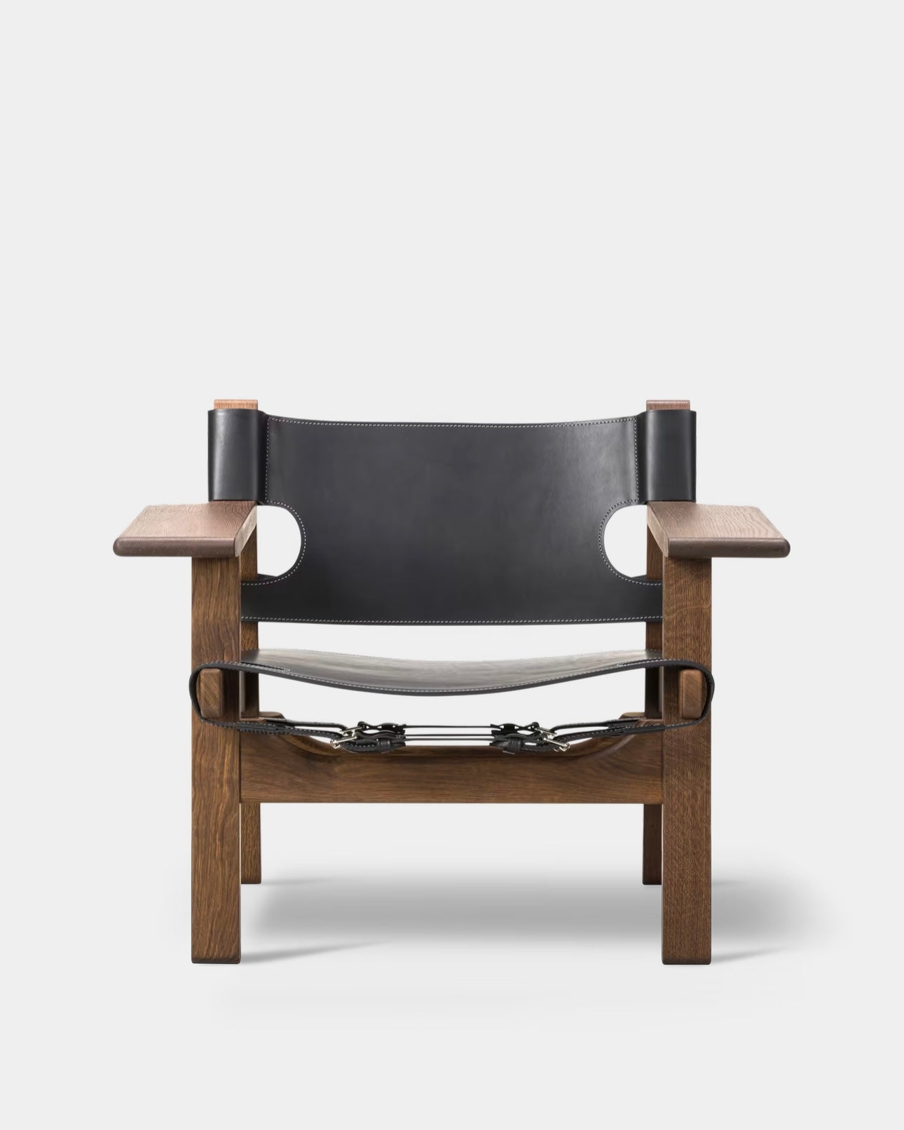 The Spanish Chair | Black Leather and Smoked Oiled Oak