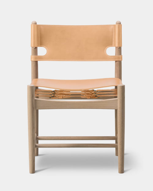 The Spanish Dining Chair | Natural Leather and Soaped Oak