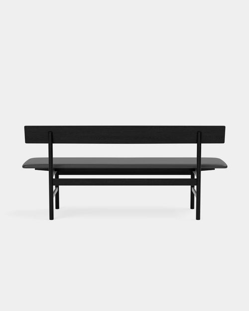 The Mogensen Bench | Black Leather and Black Lacquered Oak