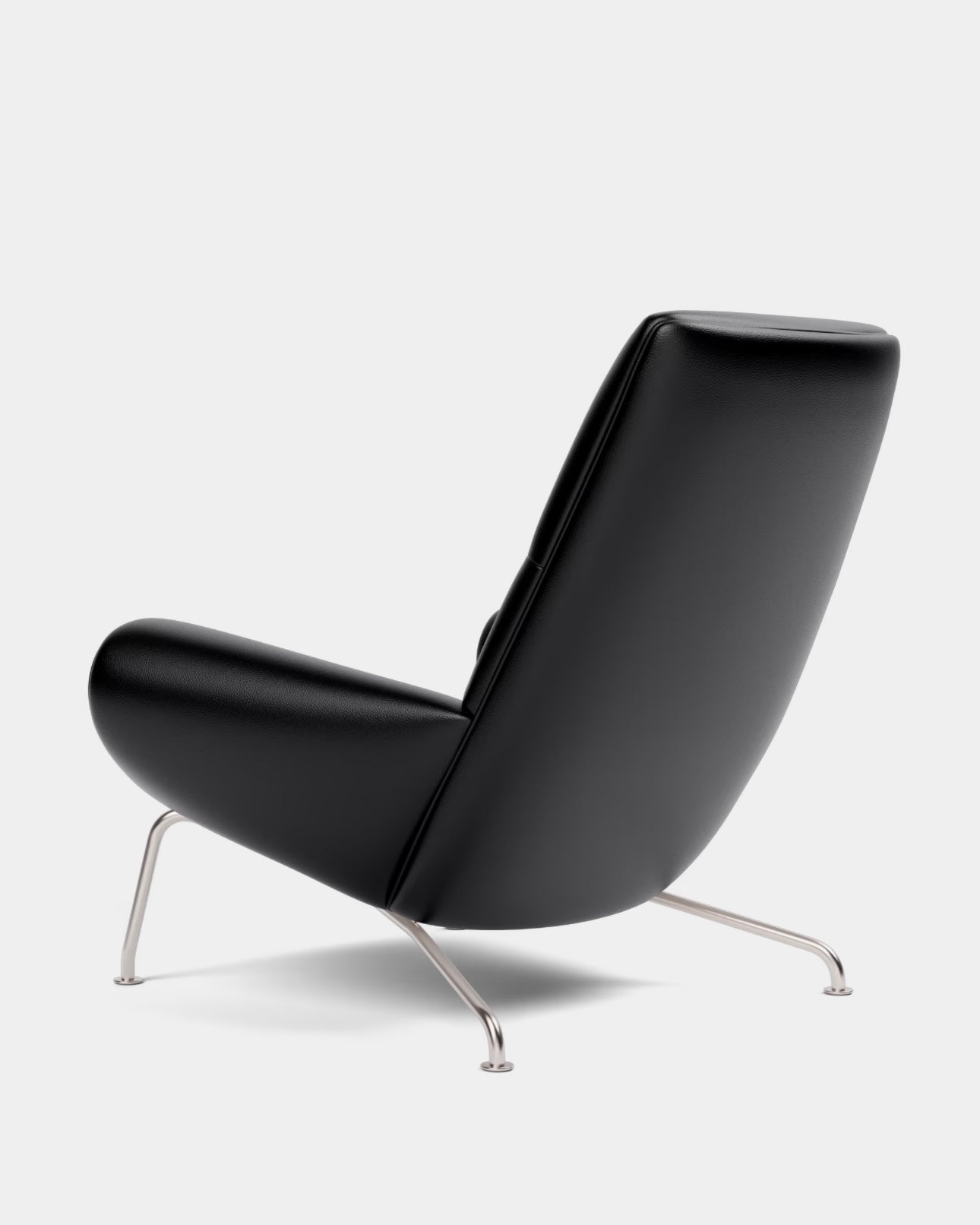 Queen Chair | Black Leather and Stainless Steel