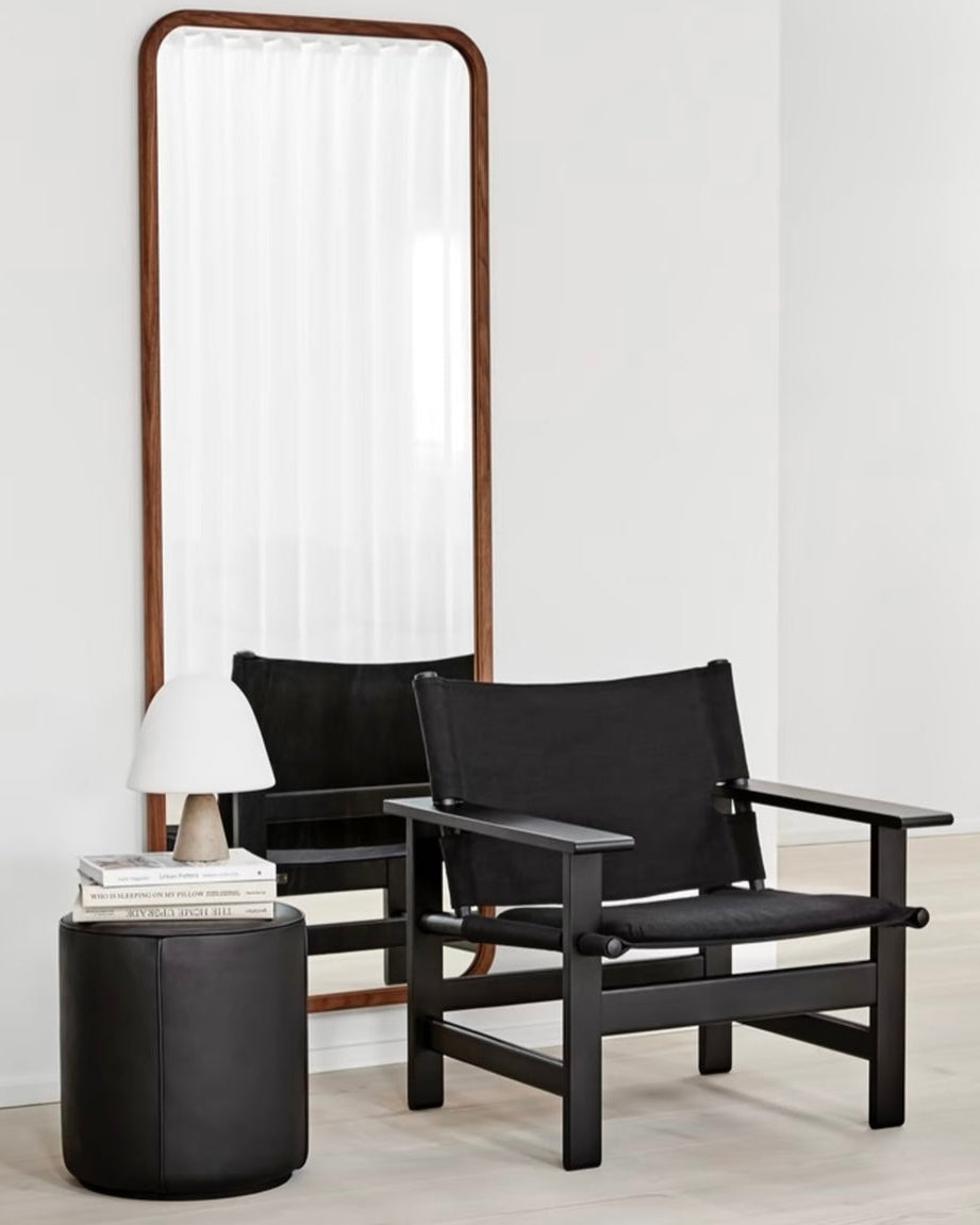 The Canvas Chair | Black Canvas and Black Lacquered Oak
