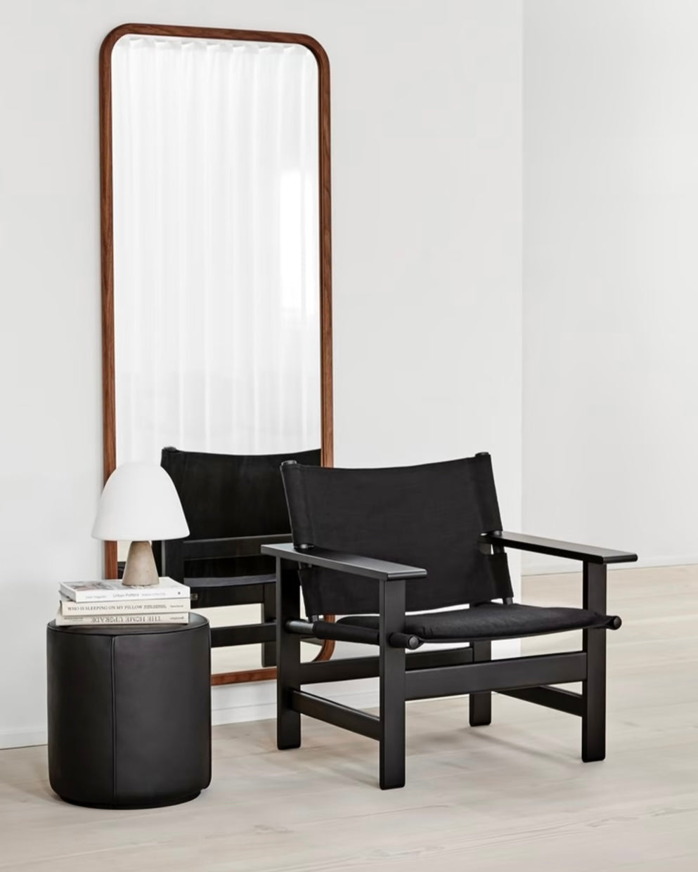 The Canvas Chair | Black Canvas and Black Lacquered Oak