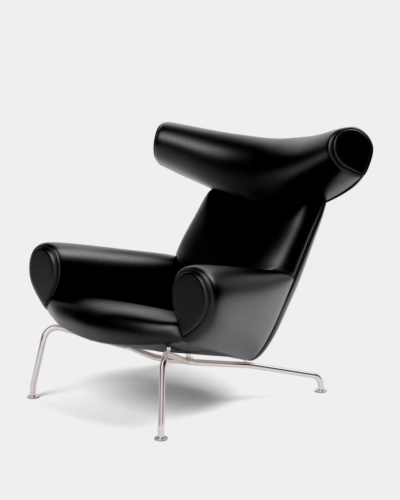 Ox Chair | Black Leather and Stainless Steel