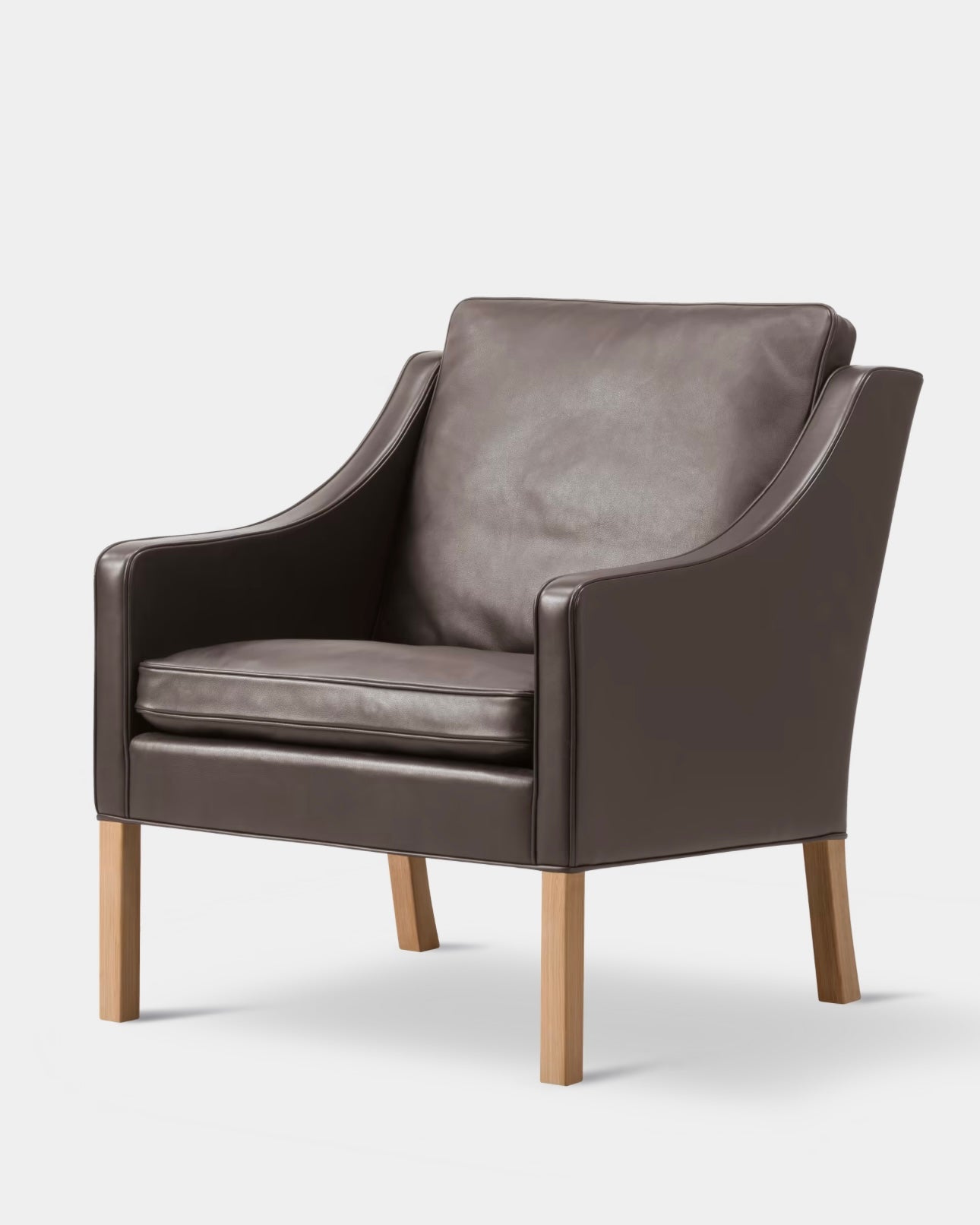 Mogensen 2207 Club Chair | Mocca Leather and Oiled Oak