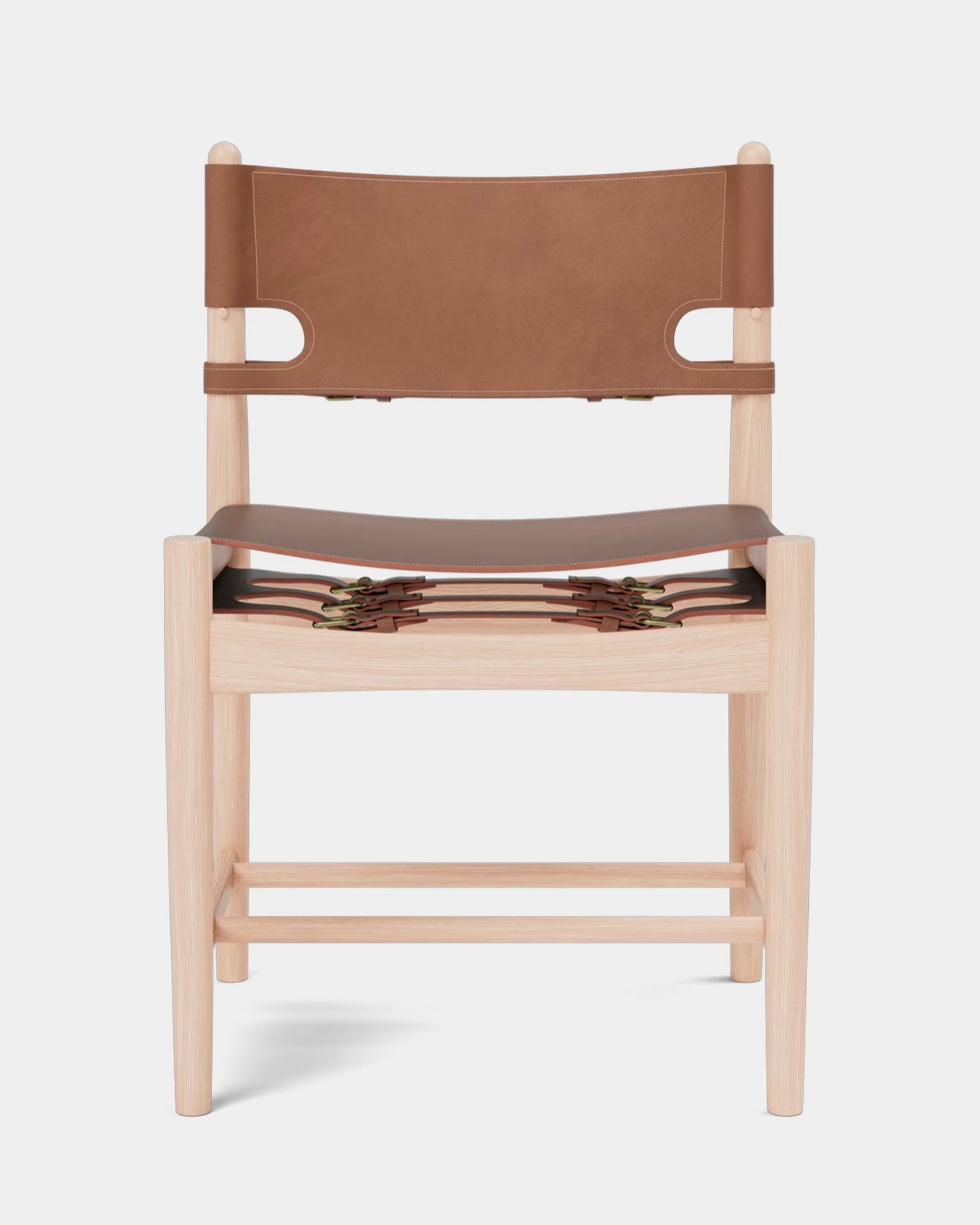 The Spanish Dining Chair | Cognac Leather and Light Oiled Oak