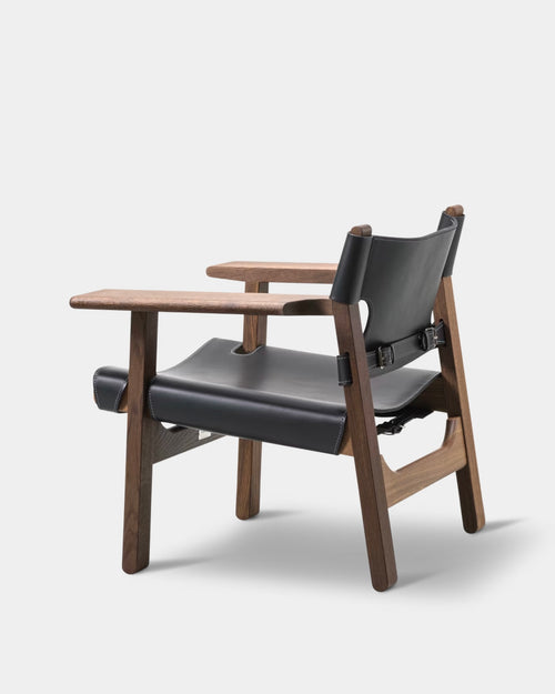 The Spanish Chair | Black Leather and Smoked Oiled Oak