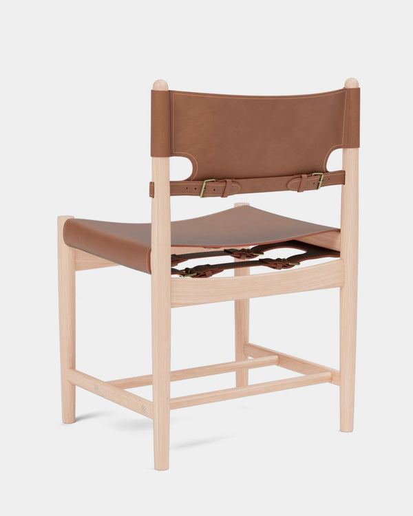 The Spanish Dining Chair | Cognac Leather and Light Oiled Oak