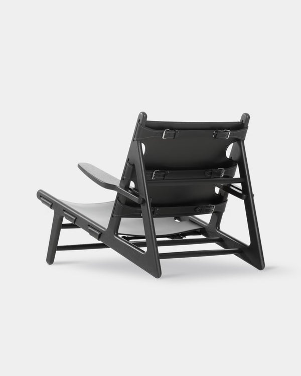 The Hunting Chair | Black Leather and Black Lacquered Oak