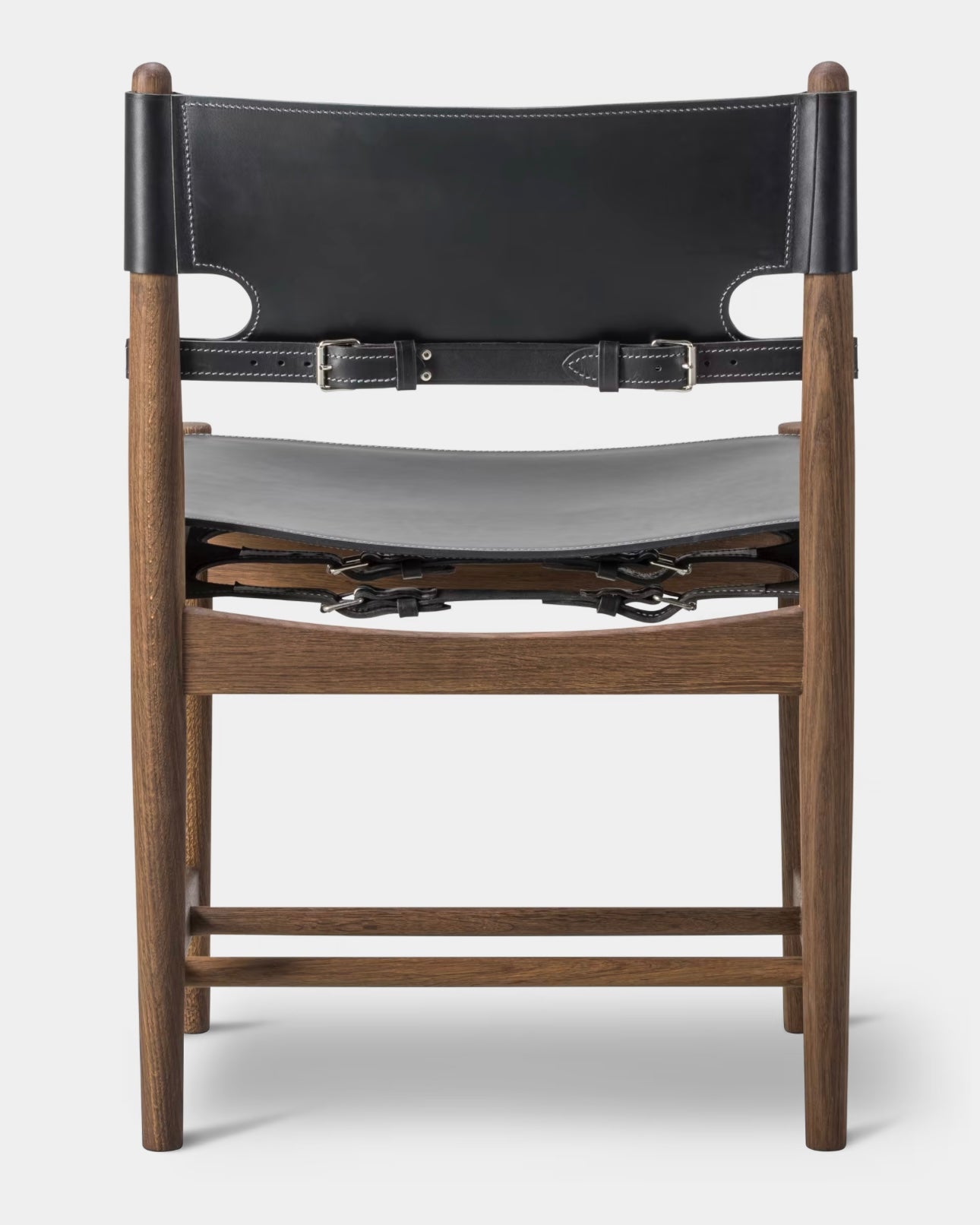 The Spanish Dining Chair | Black Leather and Smoked Oiled Oak