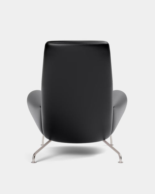 Queen Chair | Black Leather and Stainless Steel