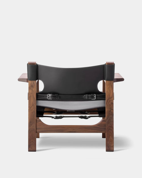 The Spanish Chair | Black Leather and Walnut