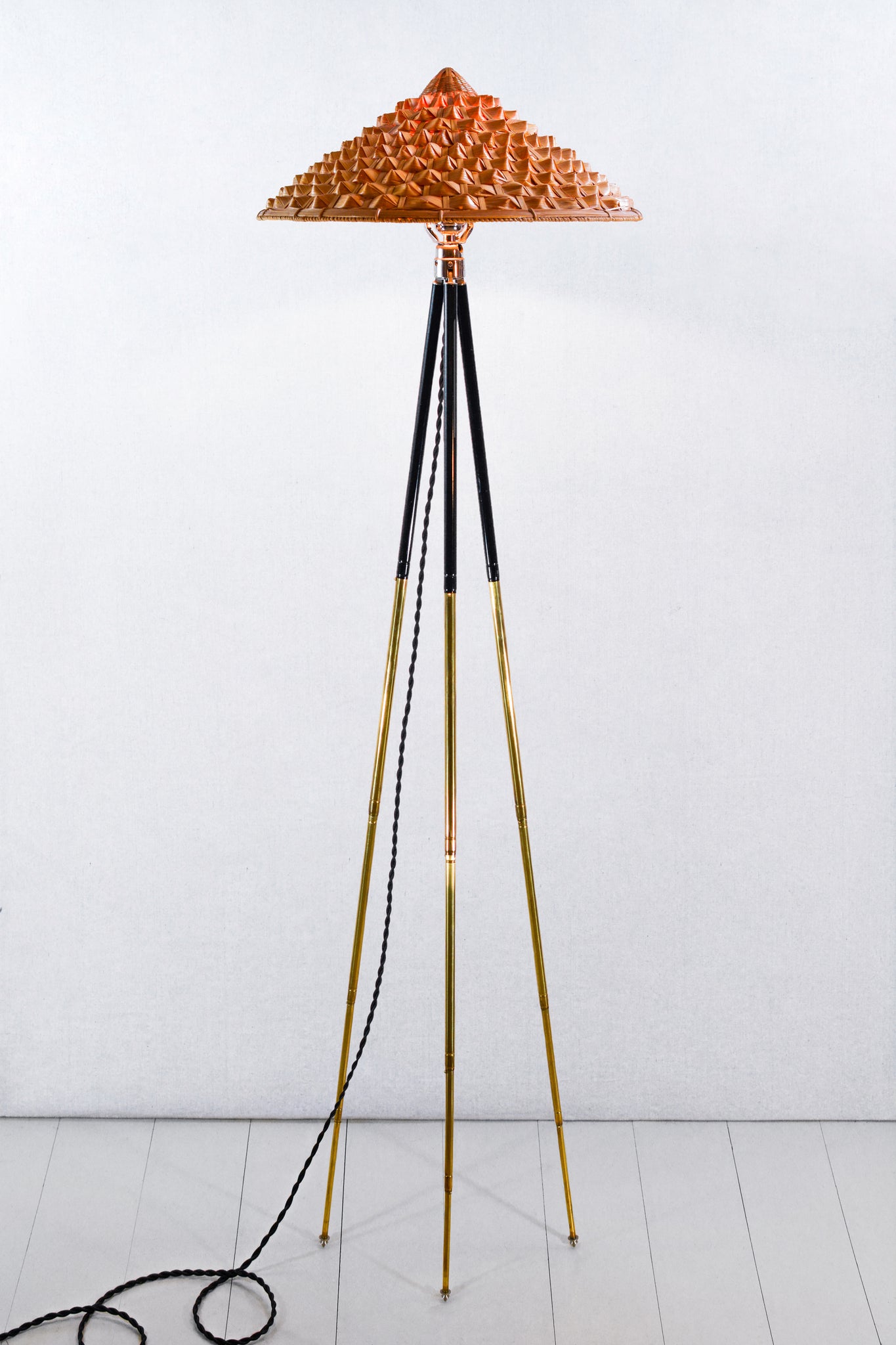 'Horst' Tripod Lamp in Two-Tone Brass with Oiled Pangolin Shade