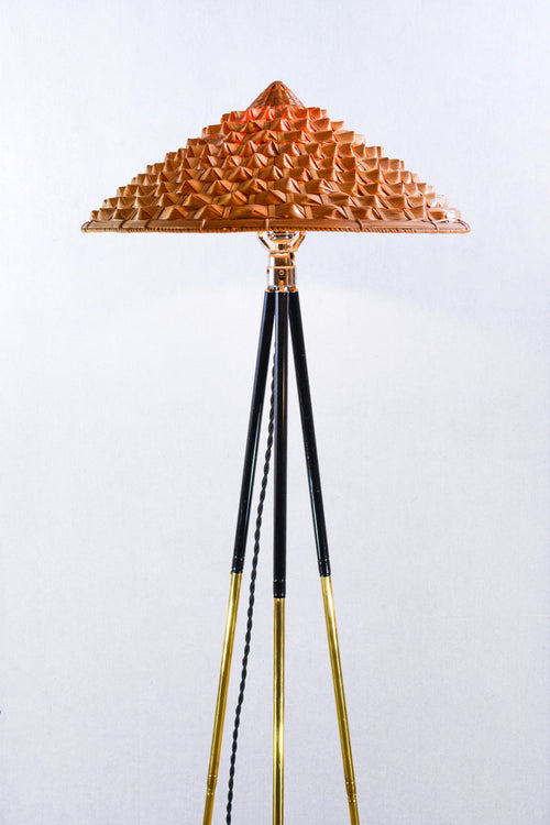 'Horst' Tripod Lamp in Two-Tone Brass with Oiled Pangolin Shade