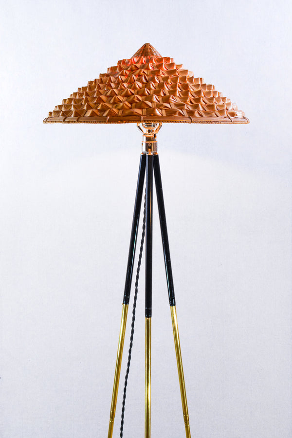 'Horst' Tripod Lamp in Two-Tone Brass with Oiled Pangolin Shade