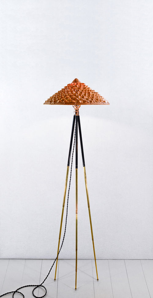 'Horst' Tripod Lamp in Two-Tone Brass with Oiled Pangolin Shade