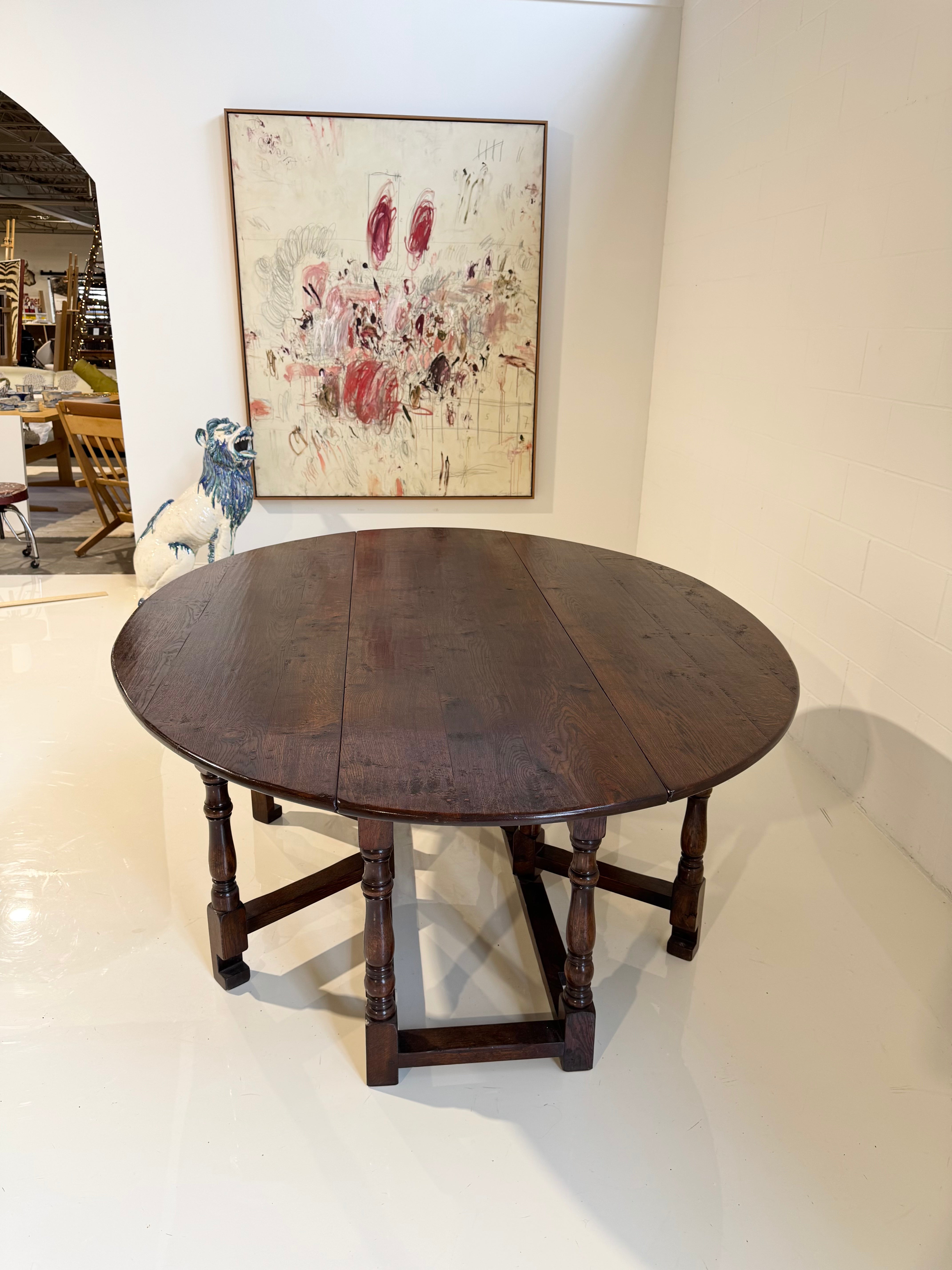 Antique English Drop-Leaf Gate-Leg “Wake Table”
