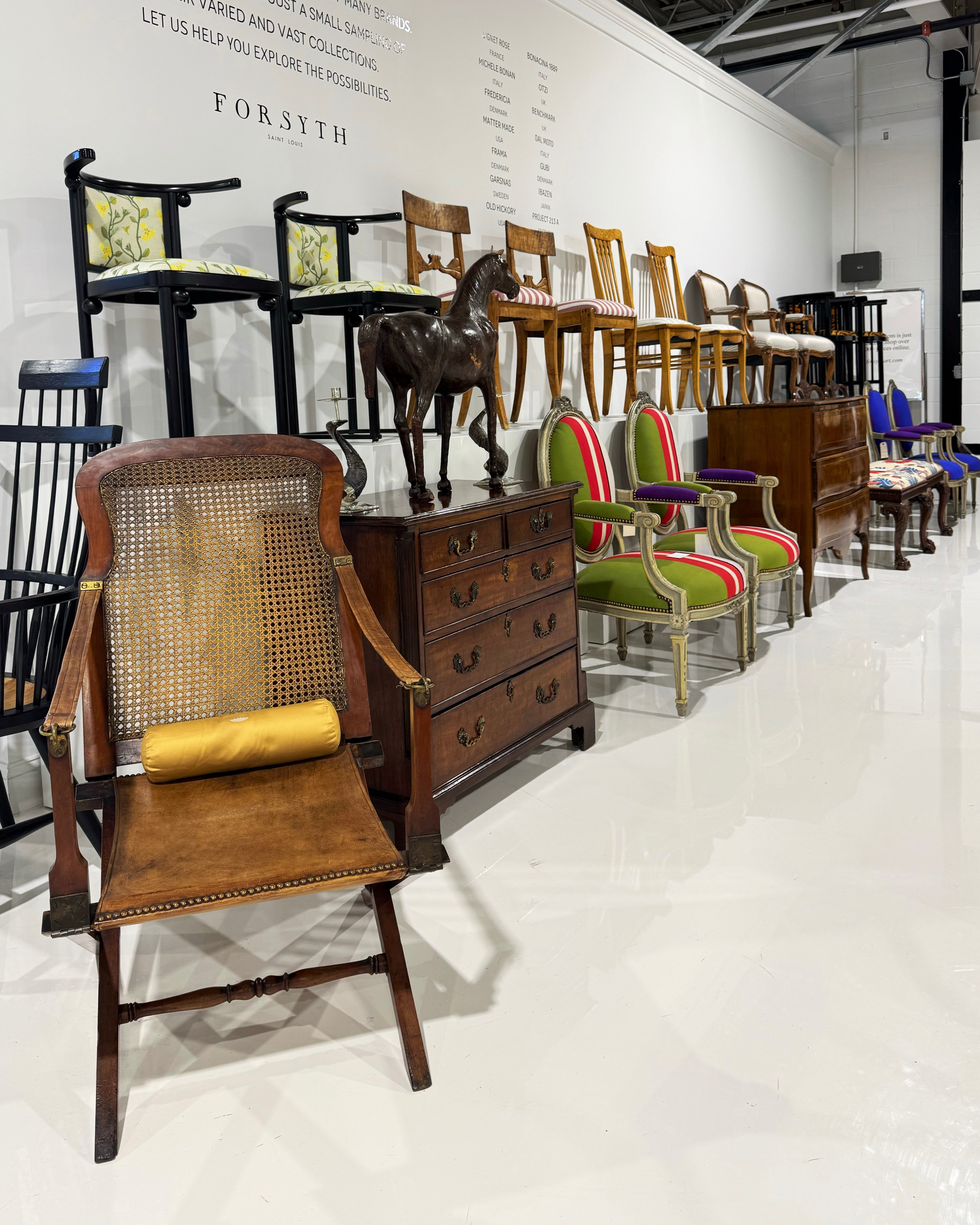 Antique English Folding Campaign Chair, 19th Century