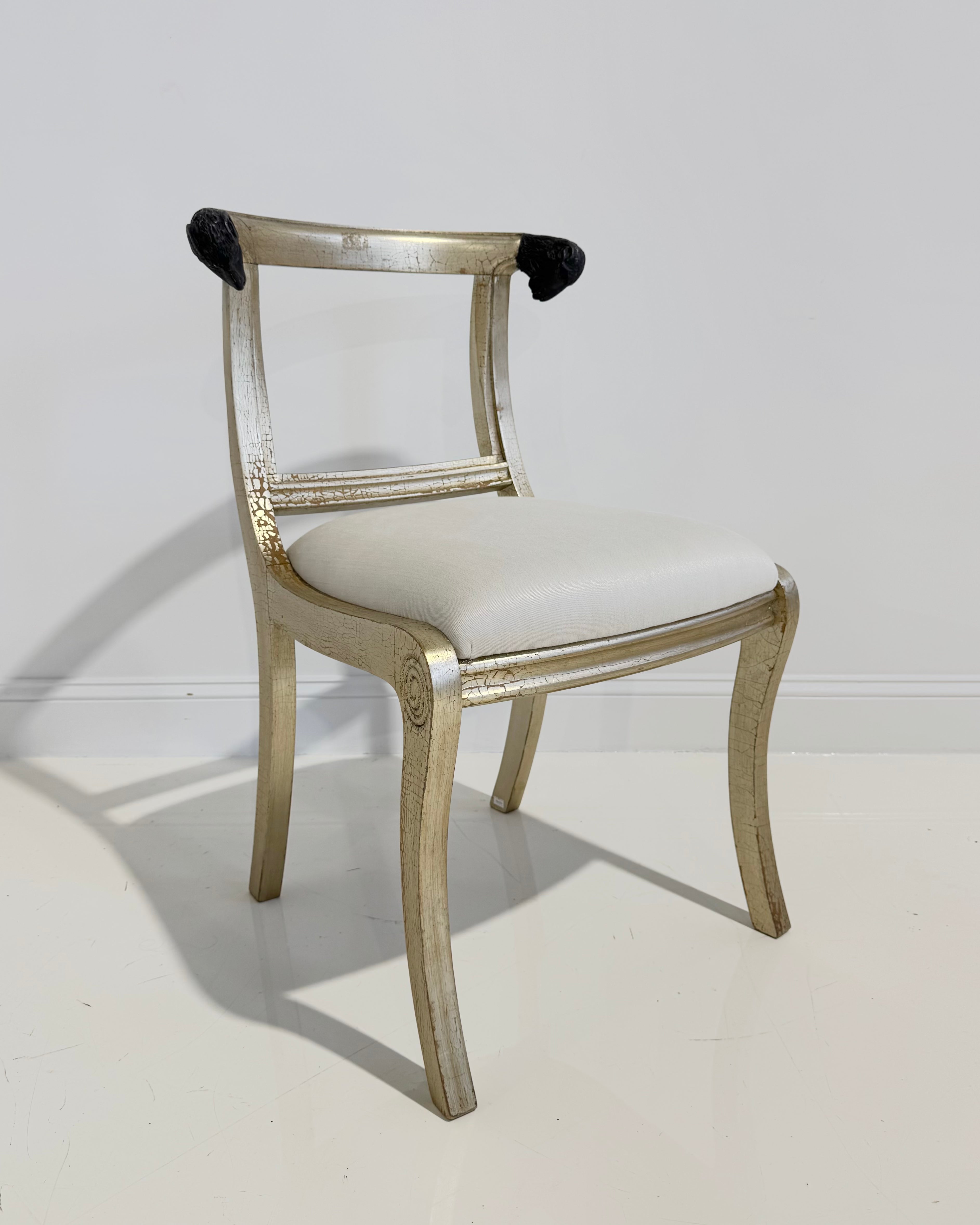 Vintage Ram's Head Chairs, Set of 4