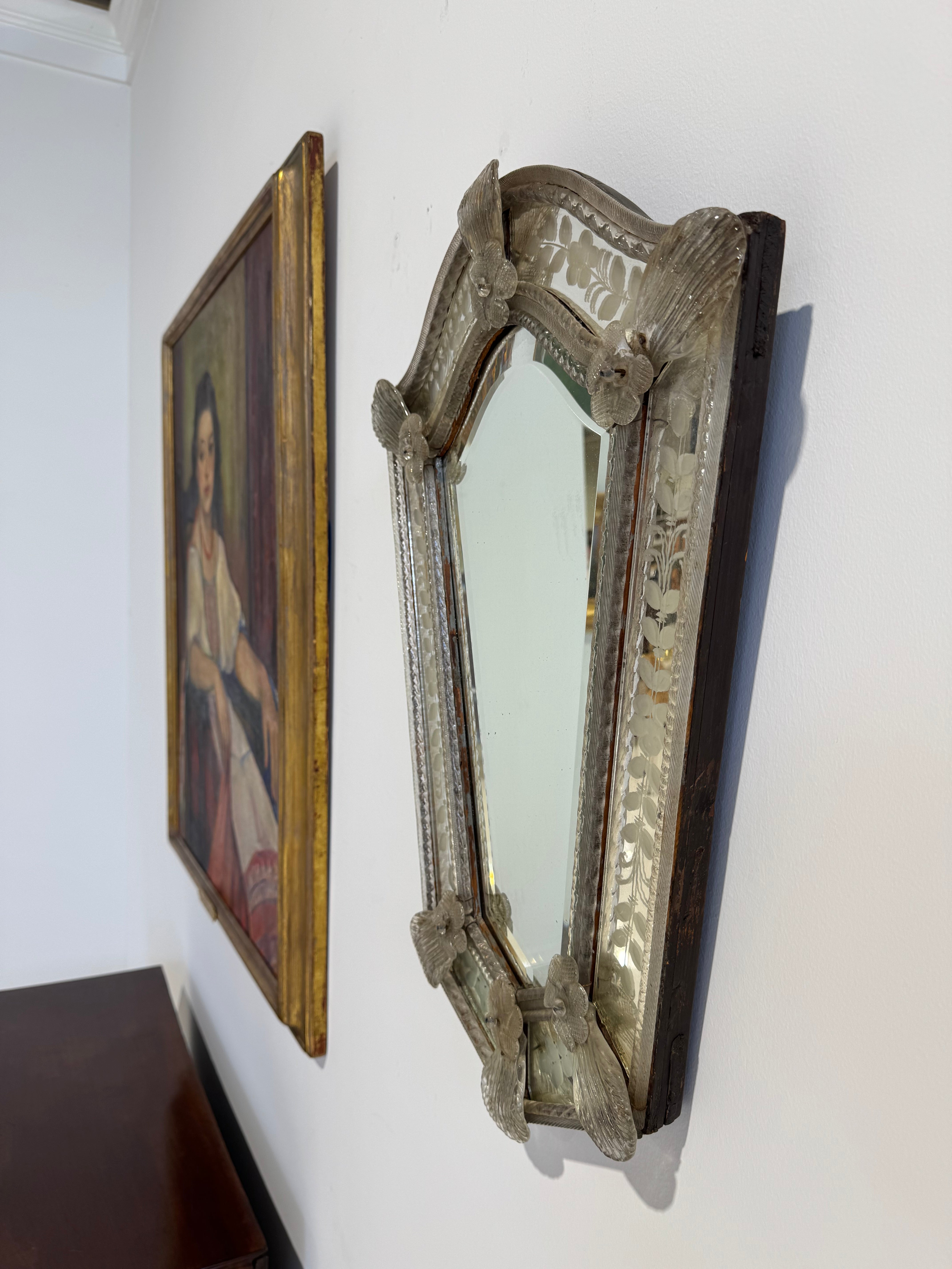 Antique Venetian Glass Mirror