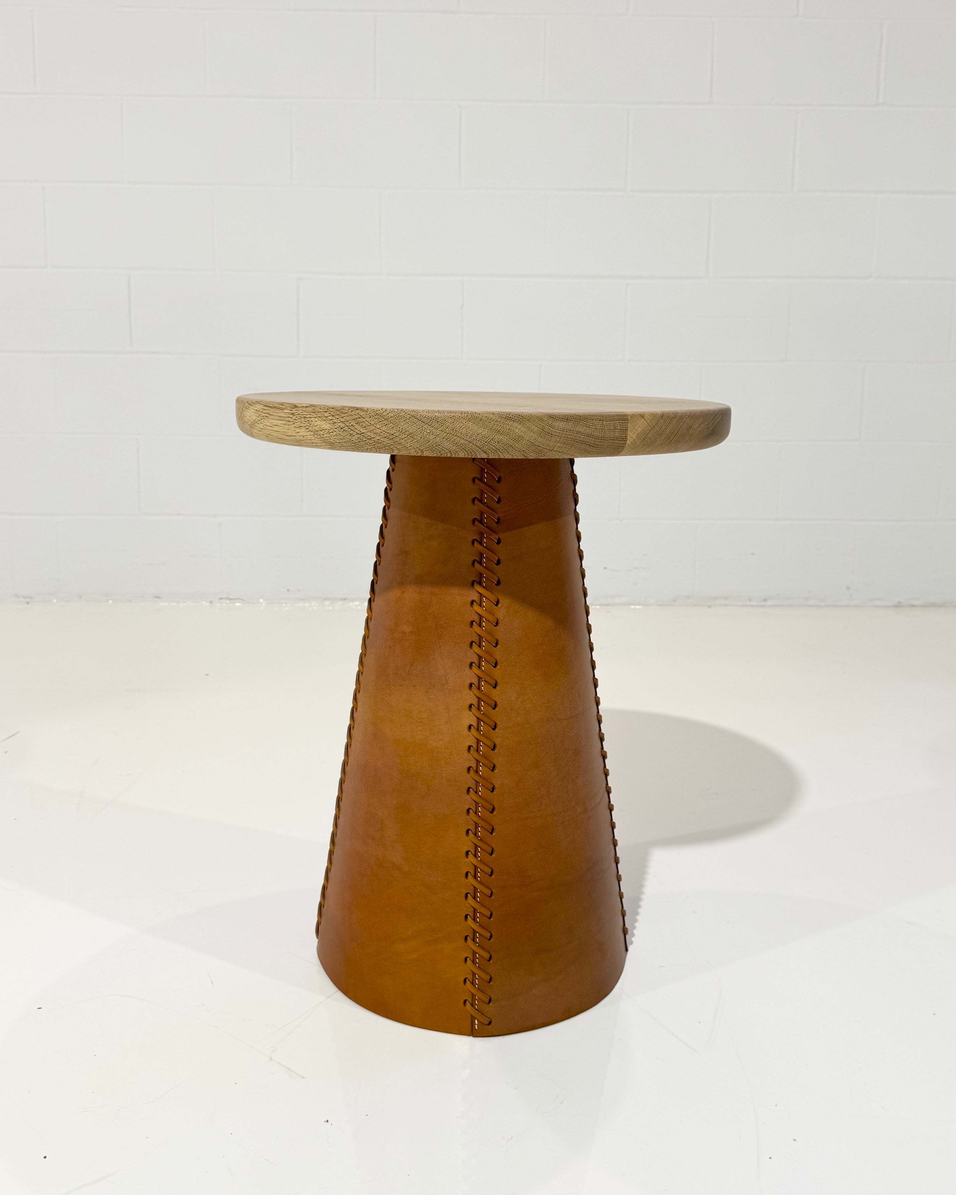 Taper Table, Oak and London Tan Leather