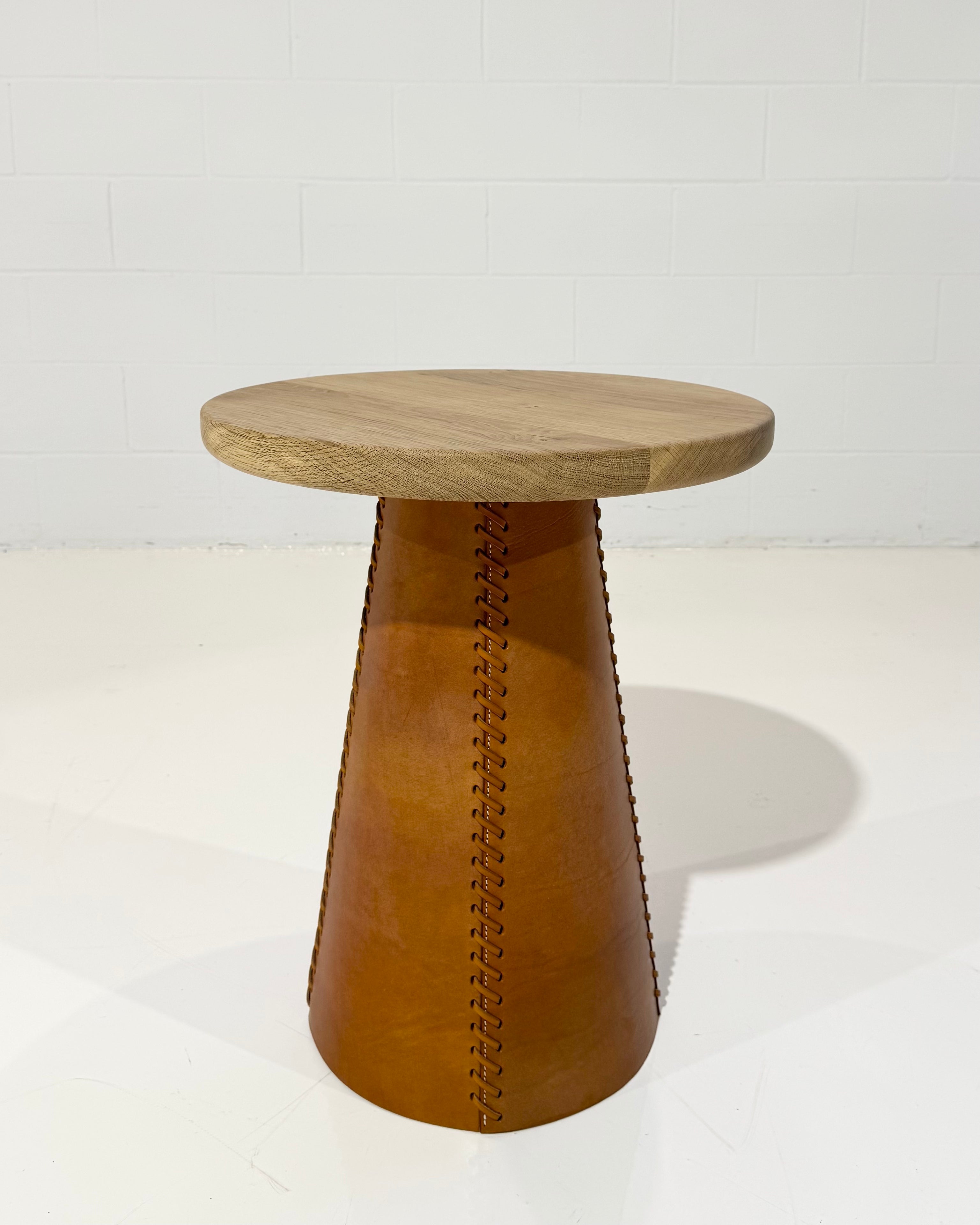 Taper Table, Oak and London Tan Leather