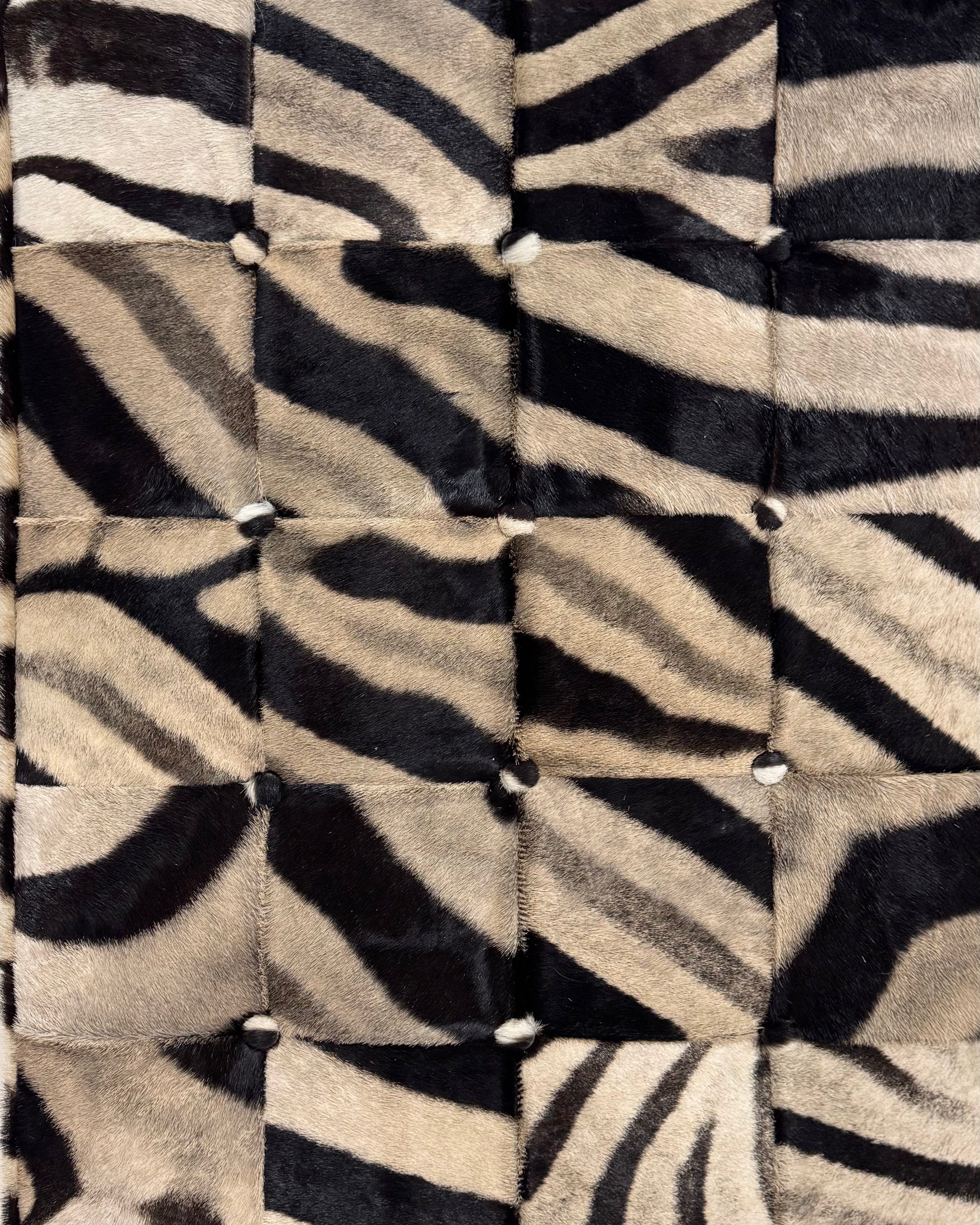 The Forsyth Patchwork Ottoman in Zebra