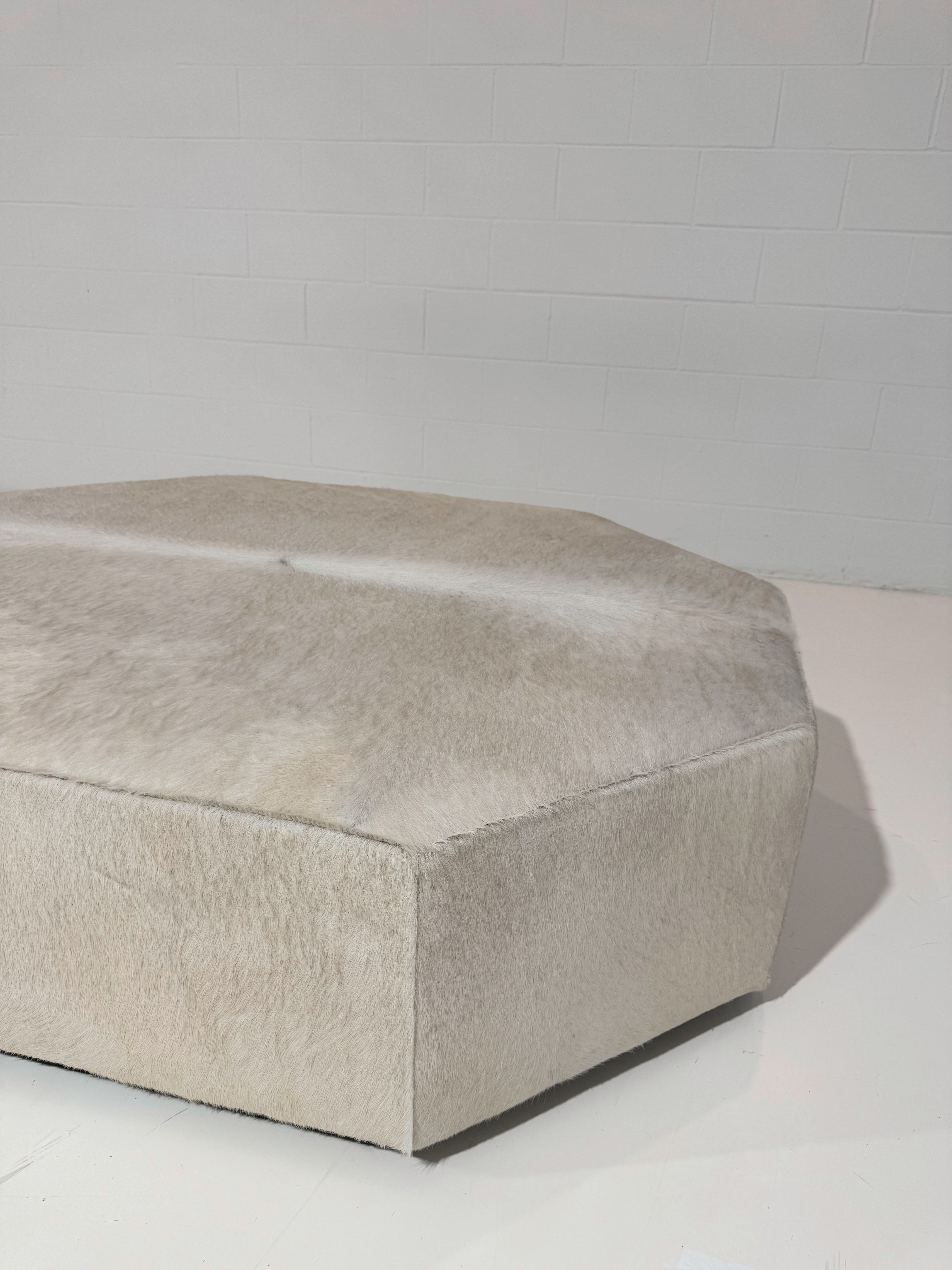 The Forsyth Octo Ottoman in Cowhide, 48 x 60 in