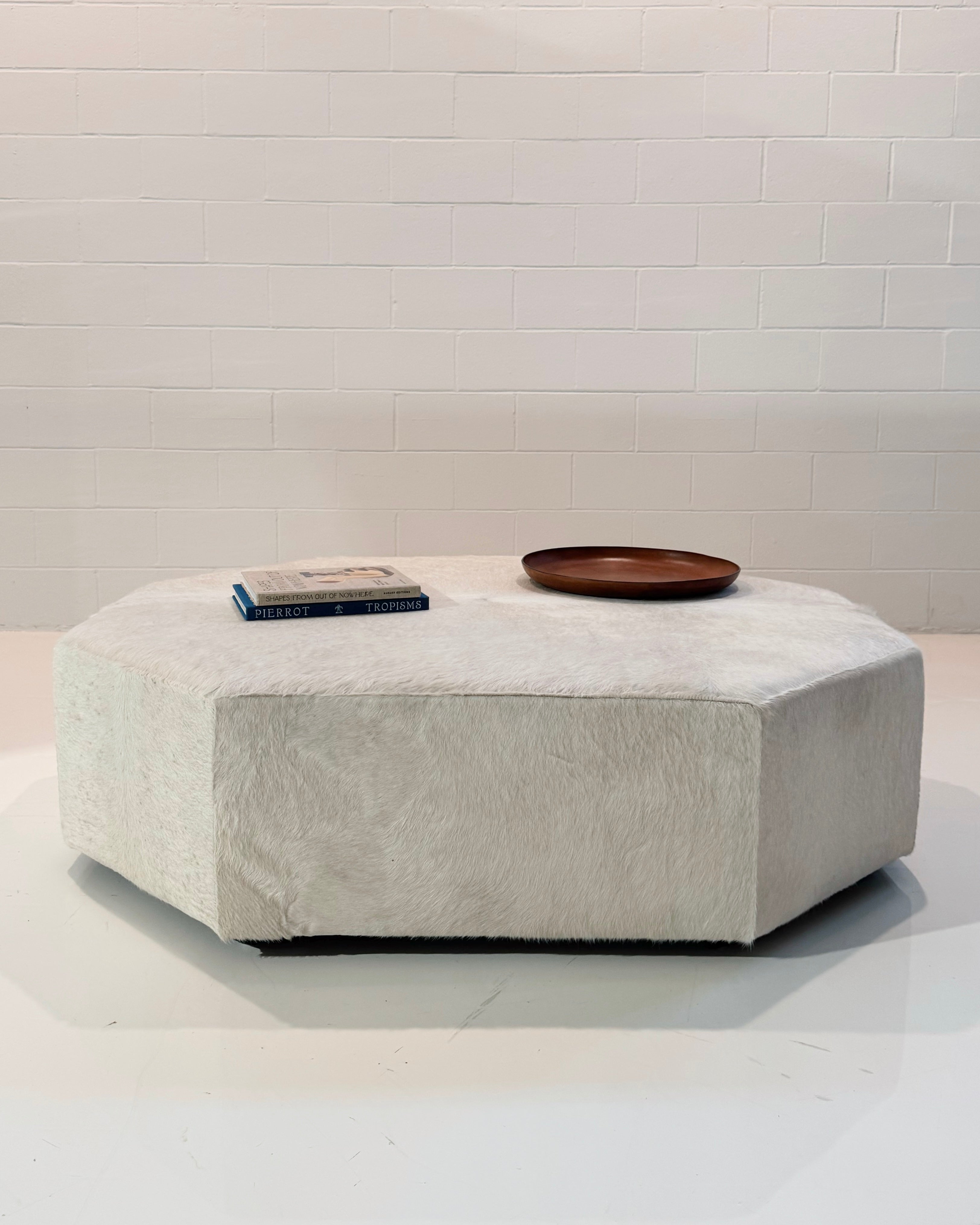 The Forsyth Octo Ottoman in Cowhide, 48 x 60 in