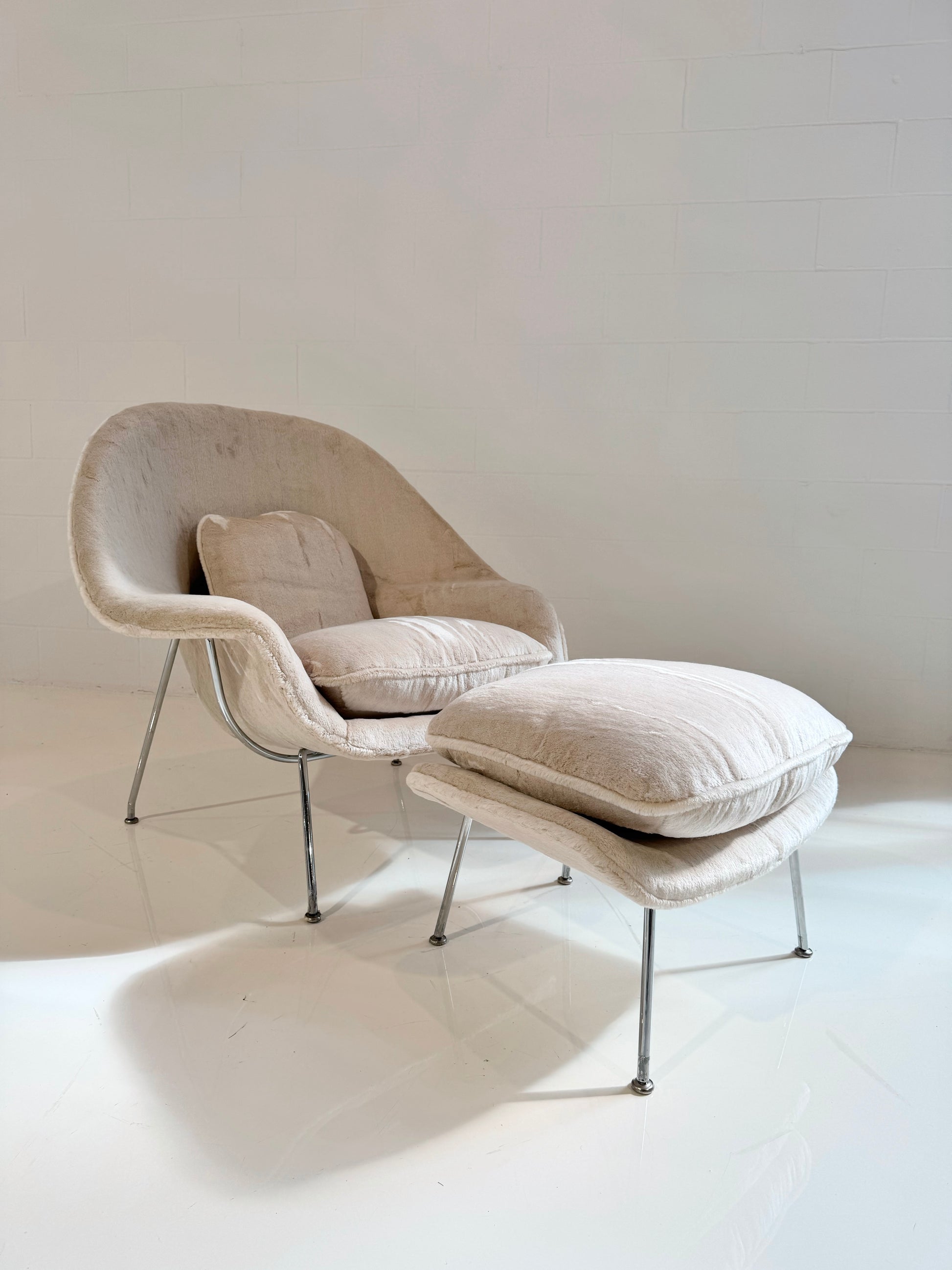 Bespoke Womb Chair and Ottoman in Dedar Orsetto - FORSYTH