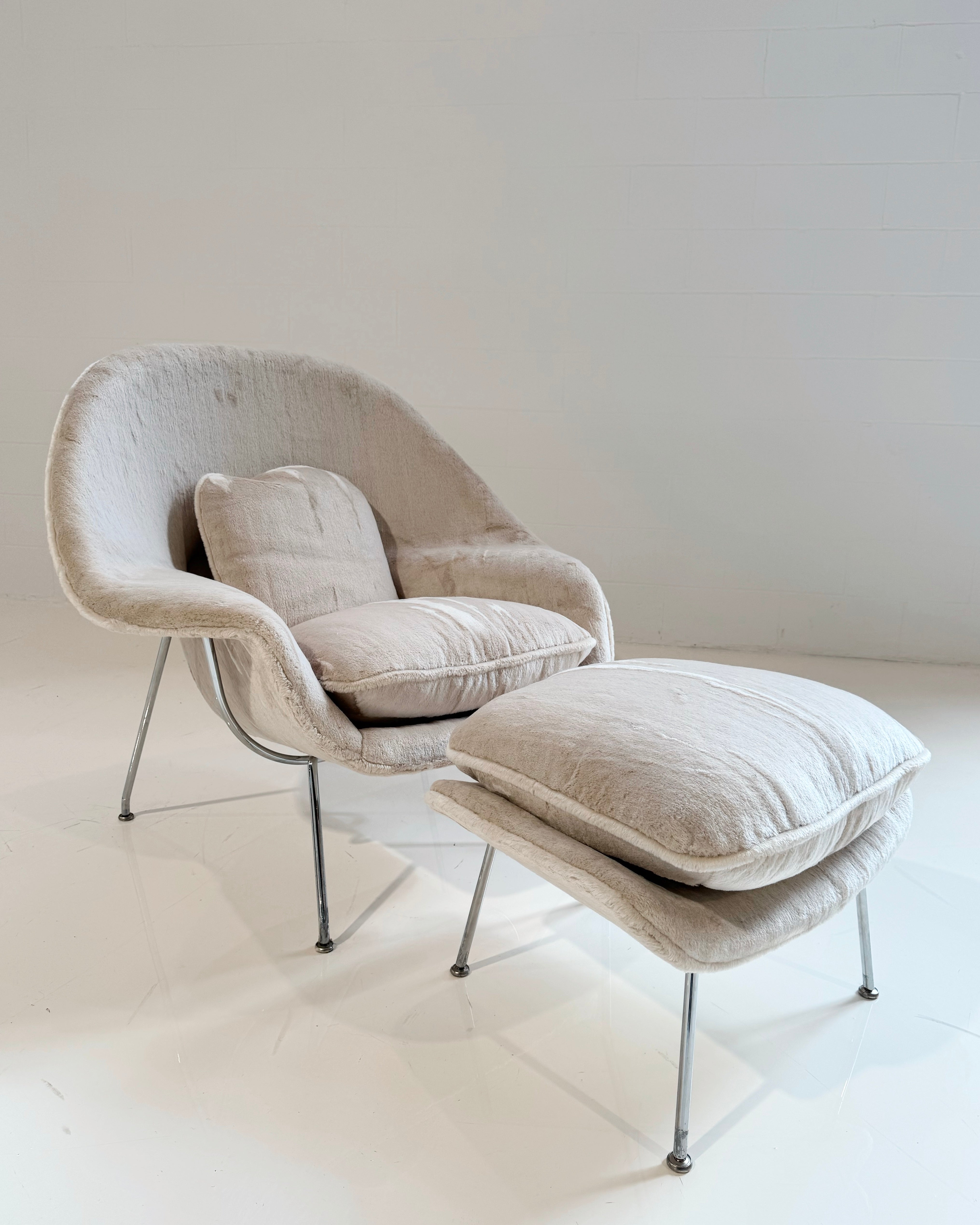 Bespoke Womb Chair and Ottoman in Dedar Orsetto - FORSYTH