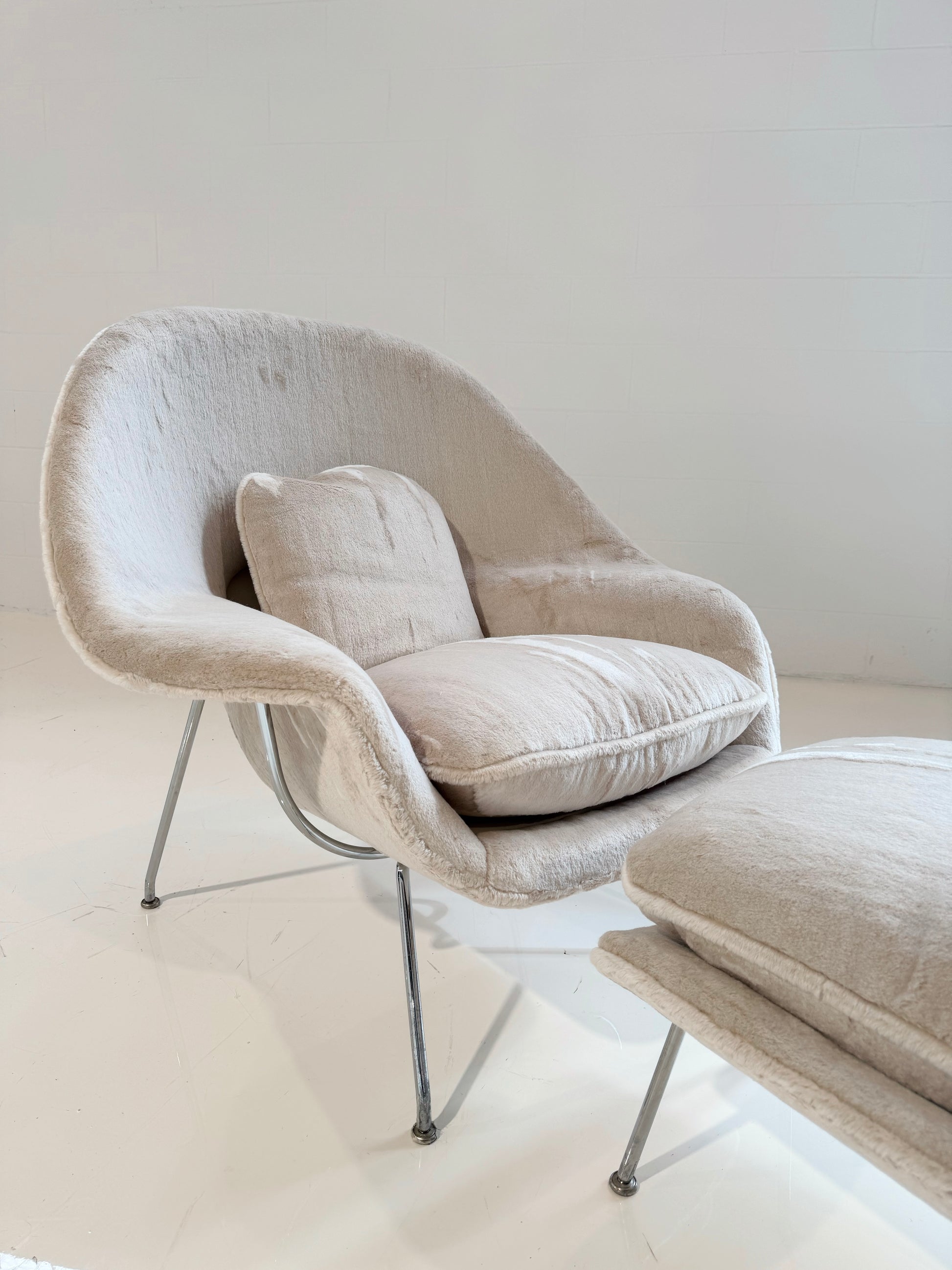 Bespoke Womb Chair and Ottoman in Dedar Orsetto - FORSYTH
