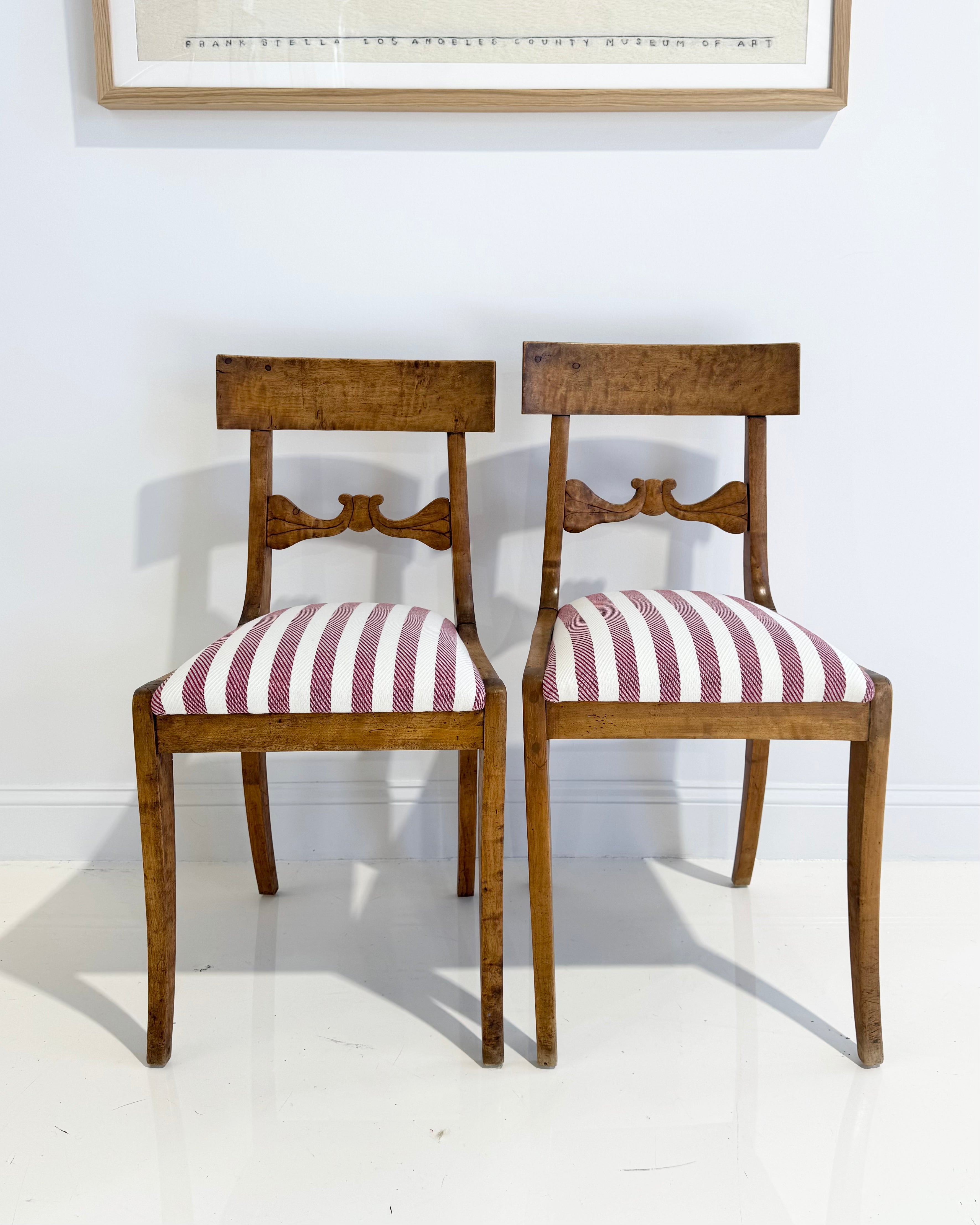 Antique 19th Century Biedermeier Side Chairs in Attersee, Pair