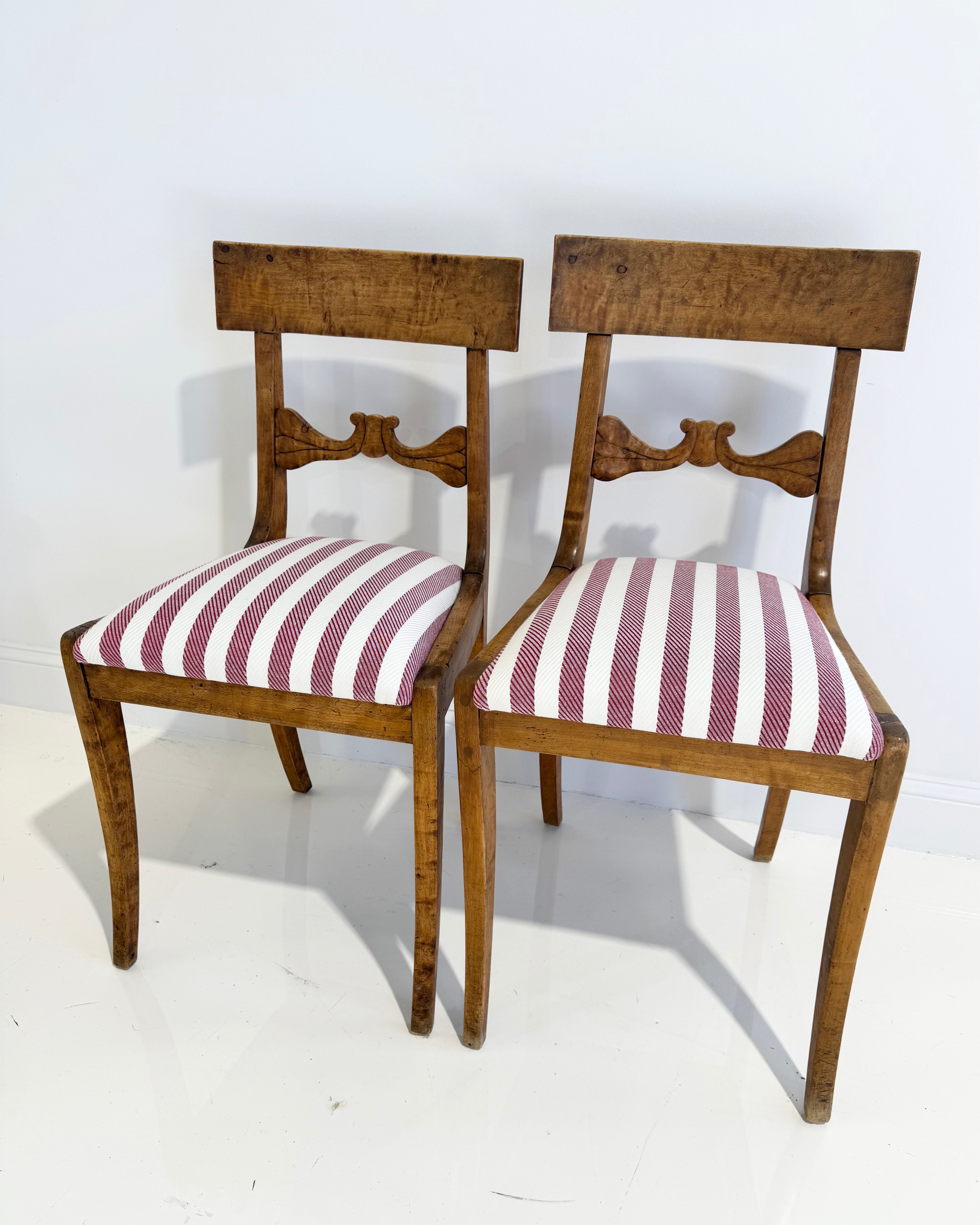Antique 19th Century Biedermeier Side Chairs in Attersee, Pair