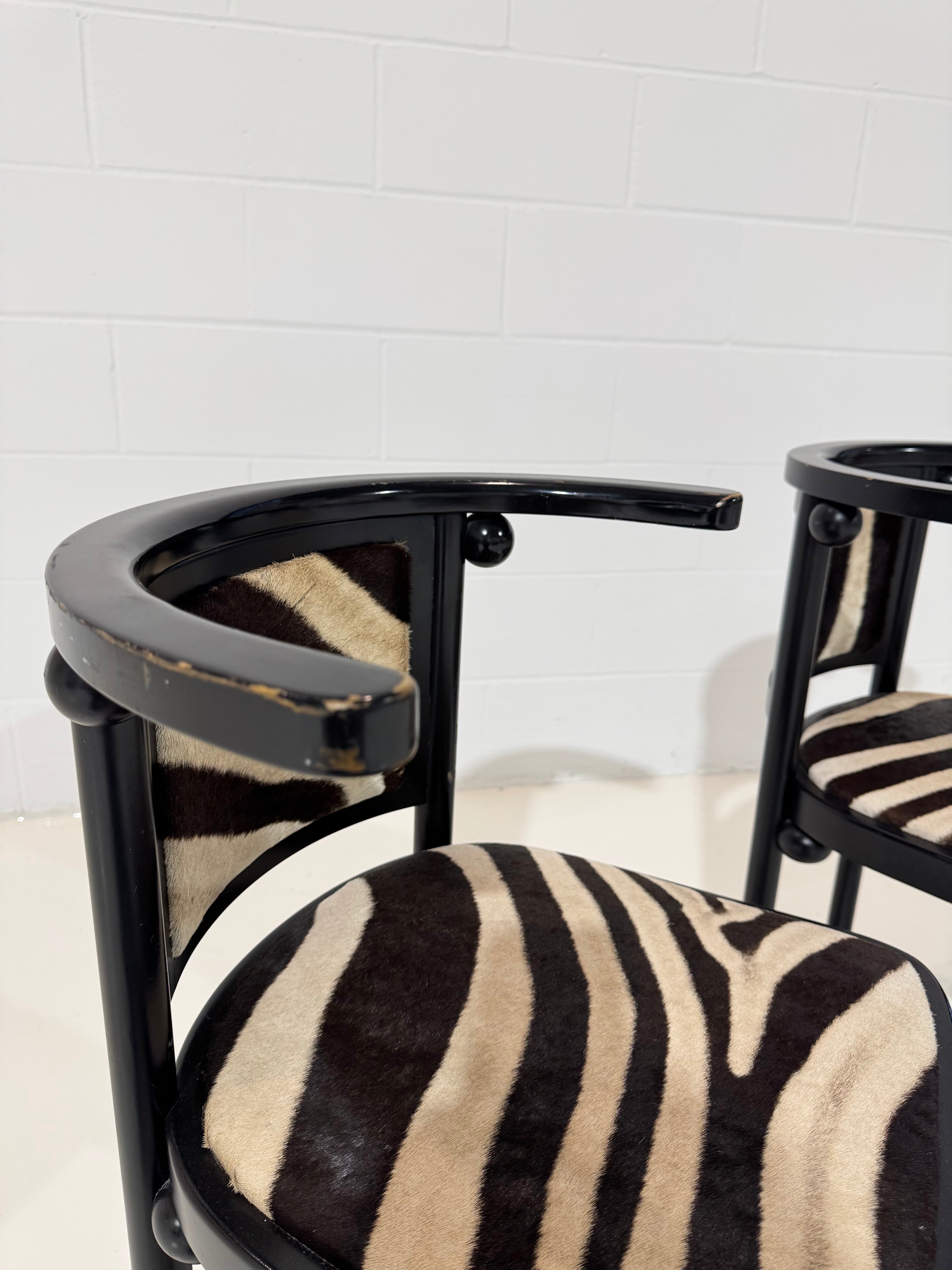 Vintage Josef Hoffmann Cabaret Fledermaus Chairs, Pair