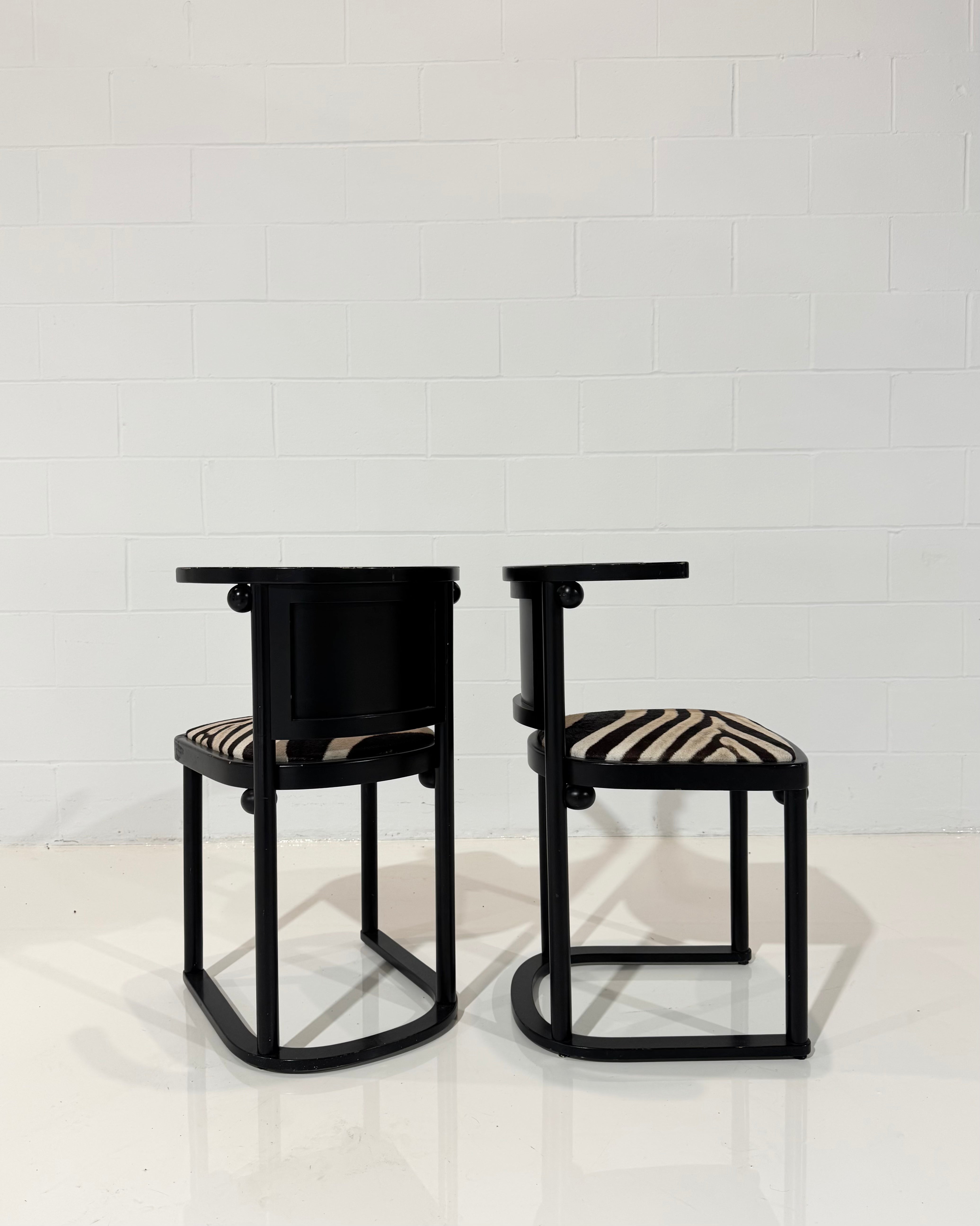 Vintage Josef Hoffmann Cabaret Fledermaus Chairs, Pair
