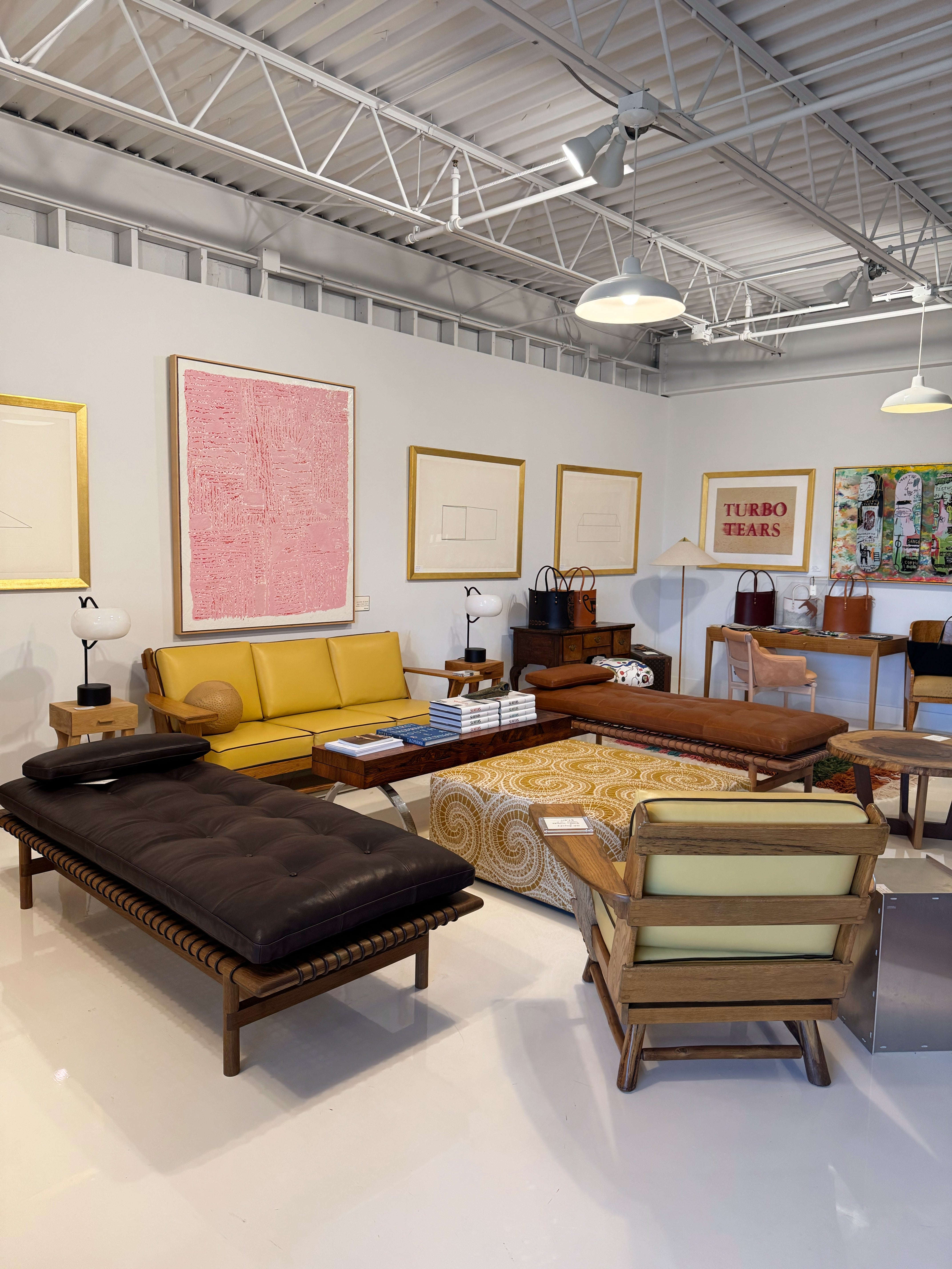Russell Wright Sofa and Chair in Butter Italian Leather