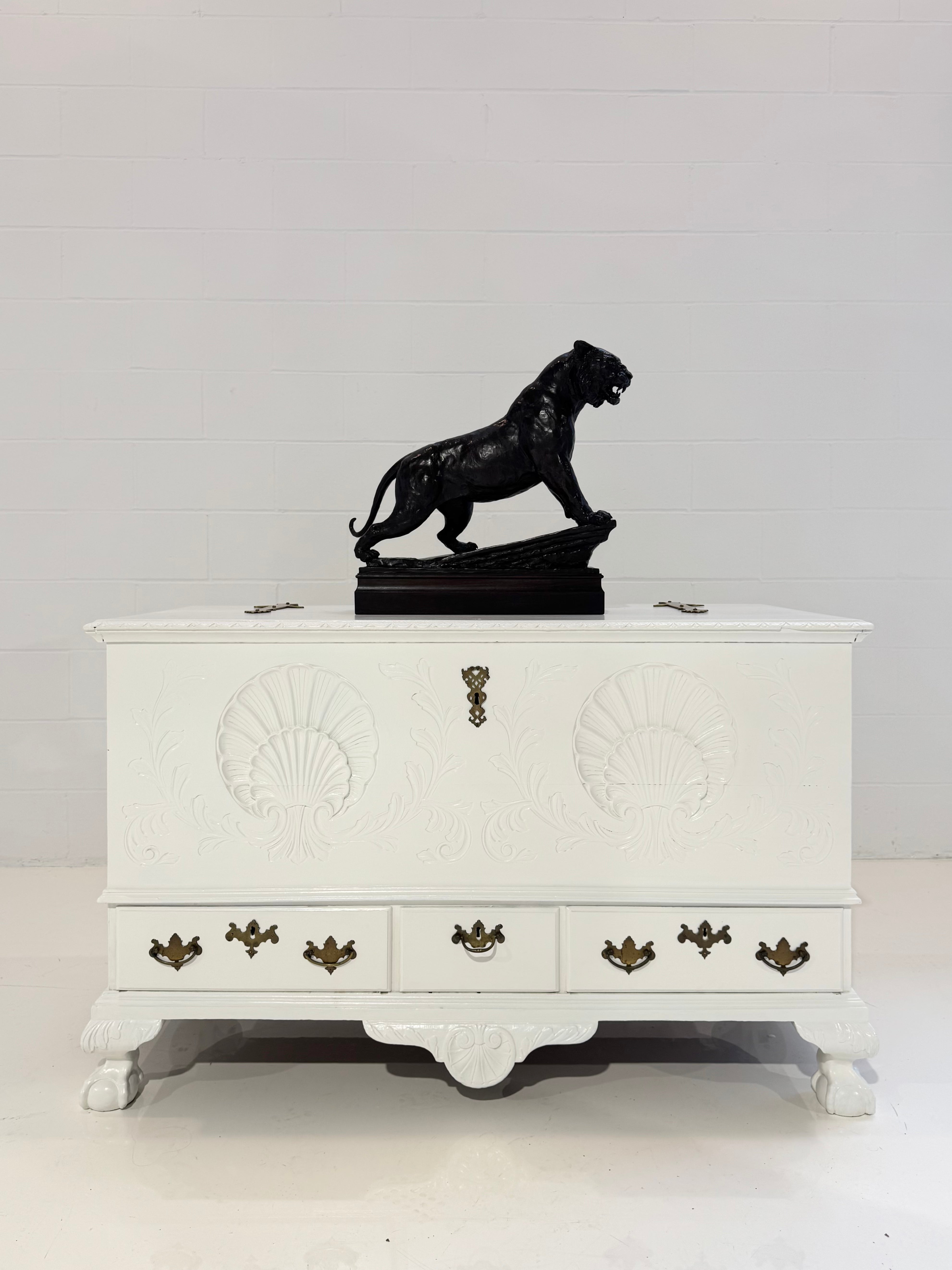An Early 19th C. Chippendale Blanket Chest, Newly Hand-Painted