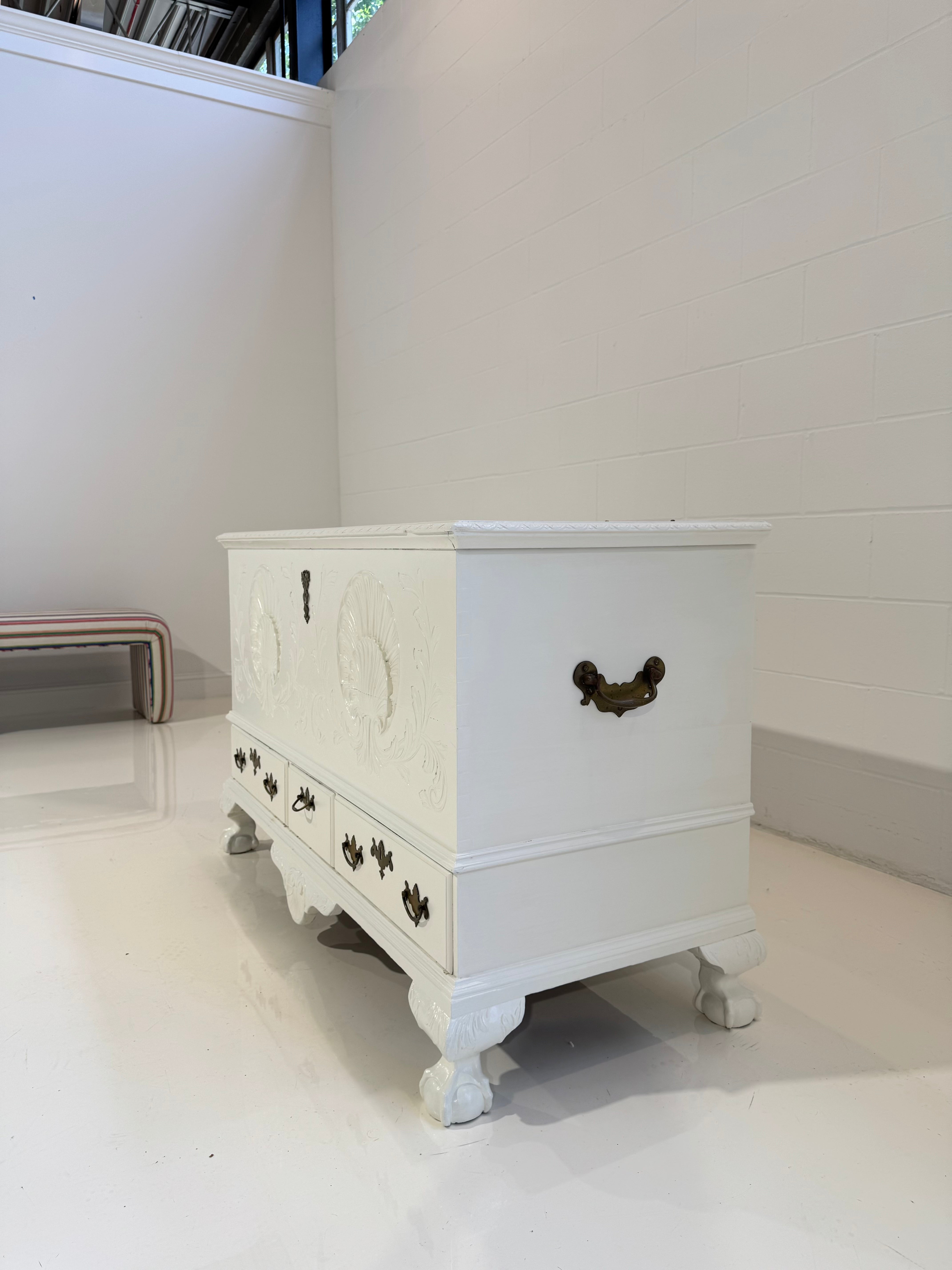 An Early 19th C. Chippendale Blanket Chest, Newly Hand-Painted