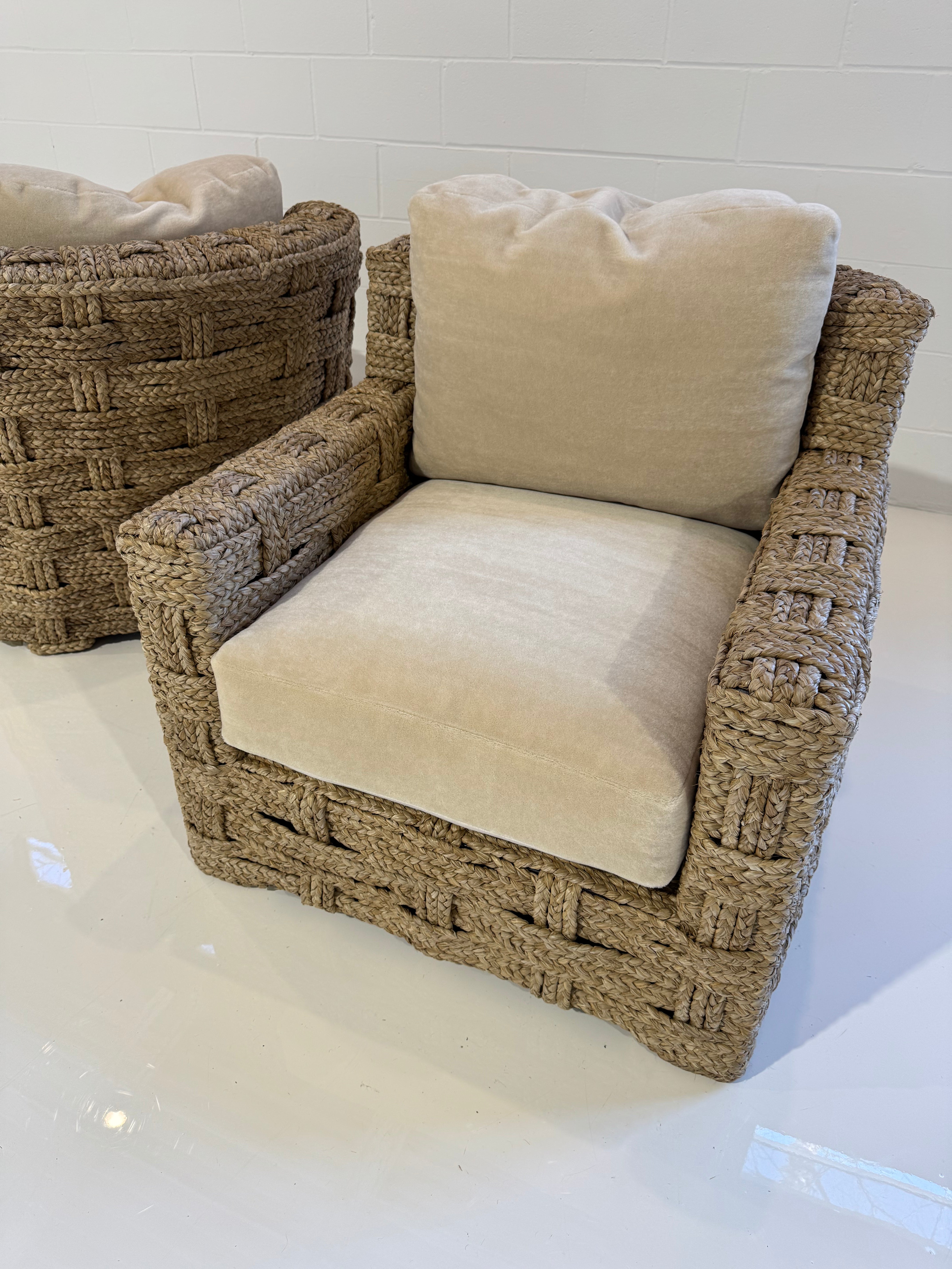 The Rope Lounge Chair with Pierre Frey Teddy Mohair Cushions