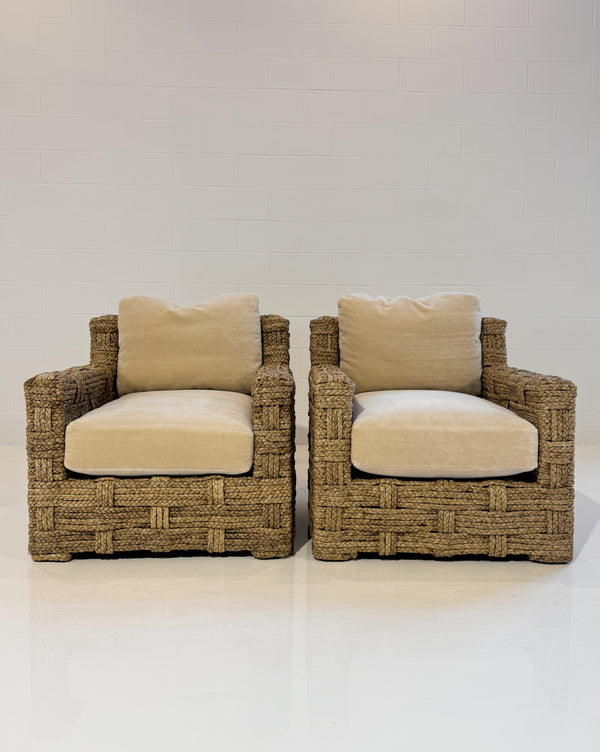 The Rope Lounge Chair with Pierre Frey Teddy Mohair Cushions