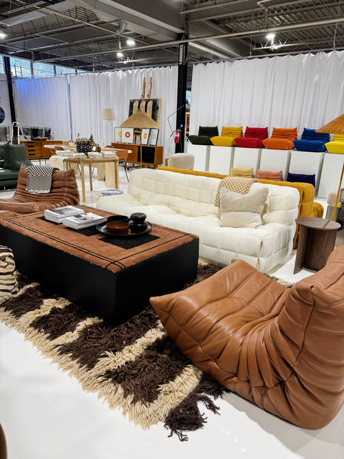 One-of-a-Kind Forsyth Ottoman with Zouzou Rug